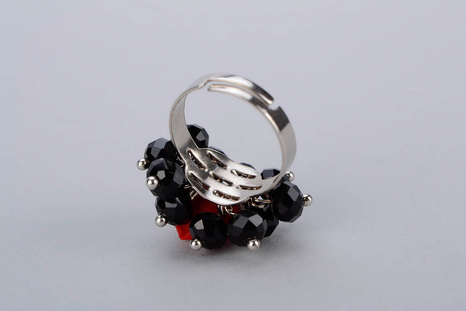 Ring black and red Scarlet Flower photo 2