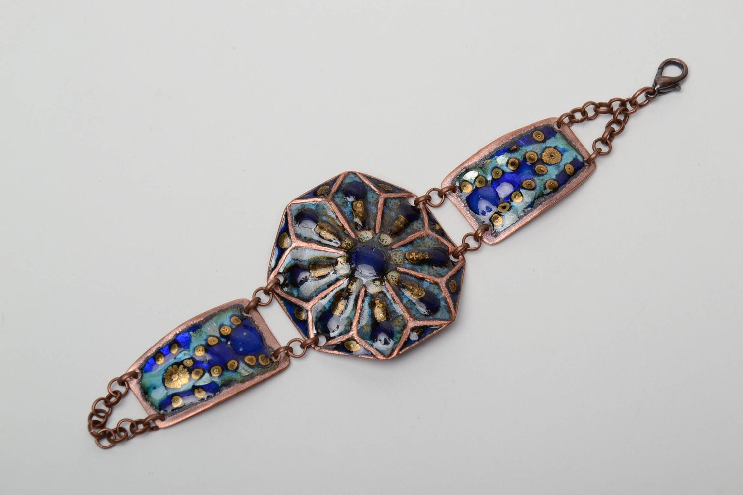 Color enamel copper bracelet in Orient style photo 3