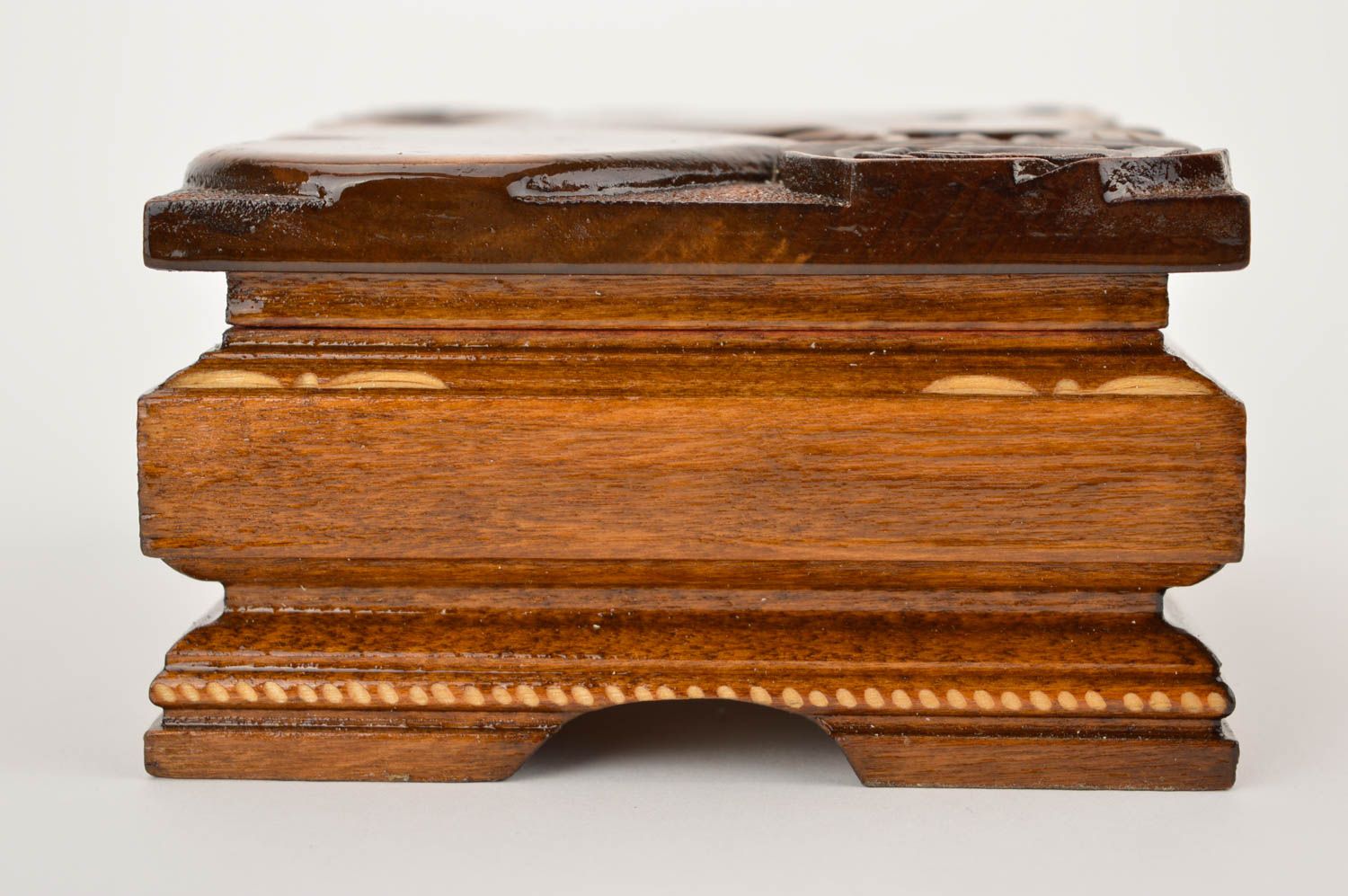 Boîte à bijoux en bois faite main rectangulaire avec rose Cadeau pour femme photo 5