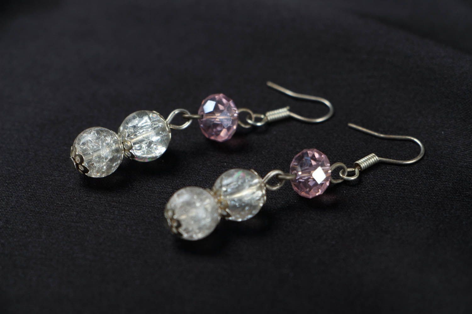 Boucles d'oreilles en perles de cristal artisanales  photo 2