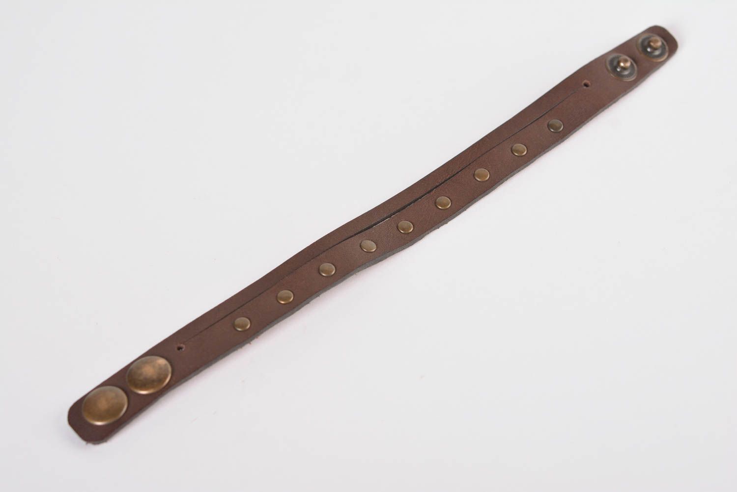 Pulsera de cuero de color marrón bisutería artesanal regalo original para mujer foto 4