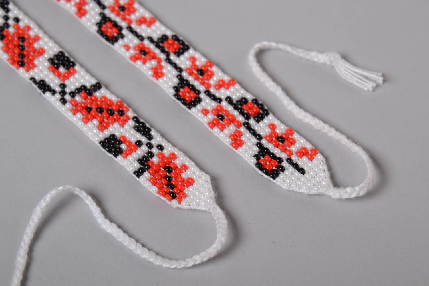 Set of 2 handmade beaded bracelets woven bead bracelets ethnic style gift ideas photo 4