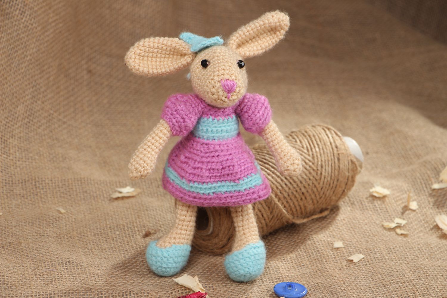 Soft crochet toy hare photo 5