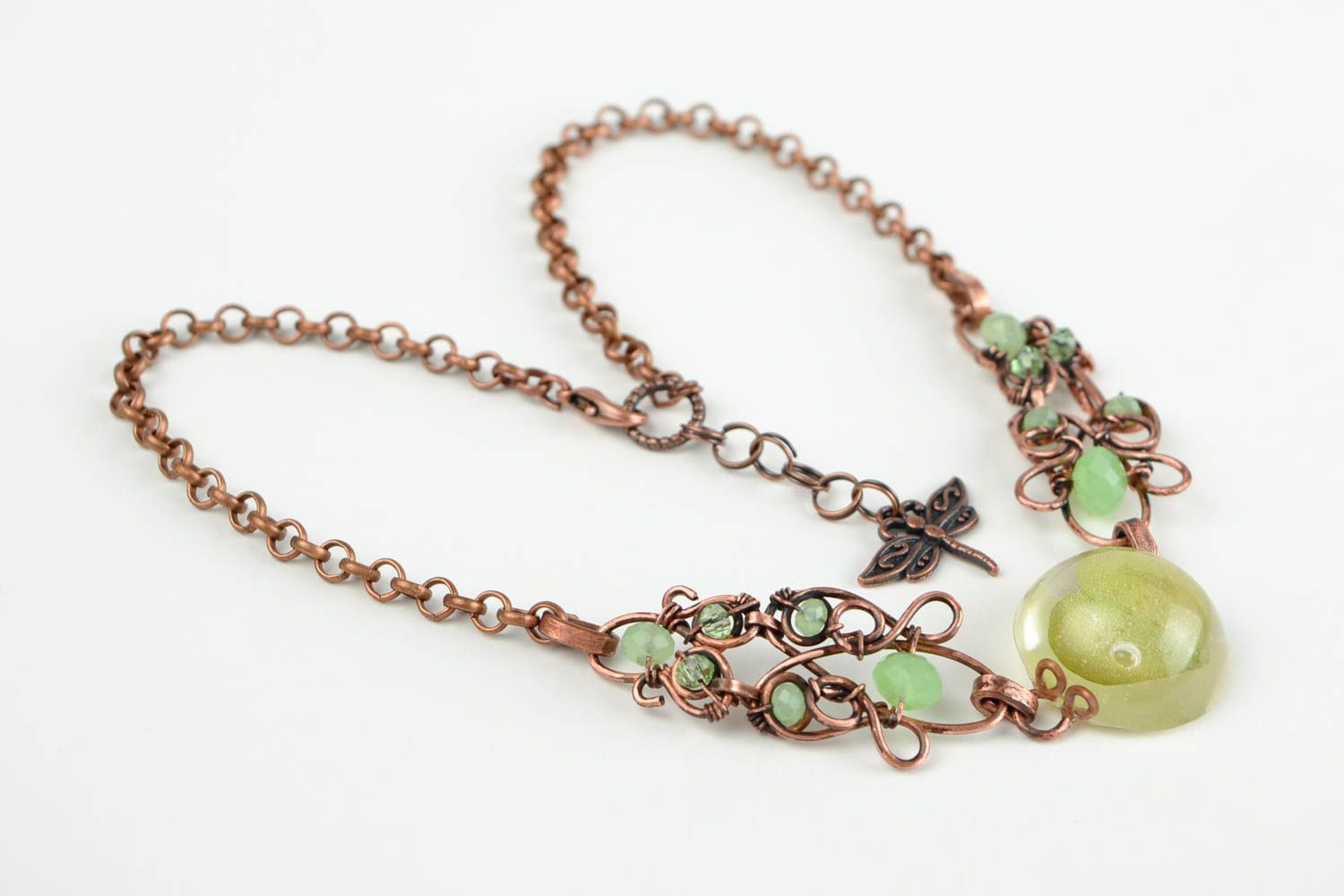 Unusual handmade beaded necklace metal necklace design beautiful jewellery photo 3