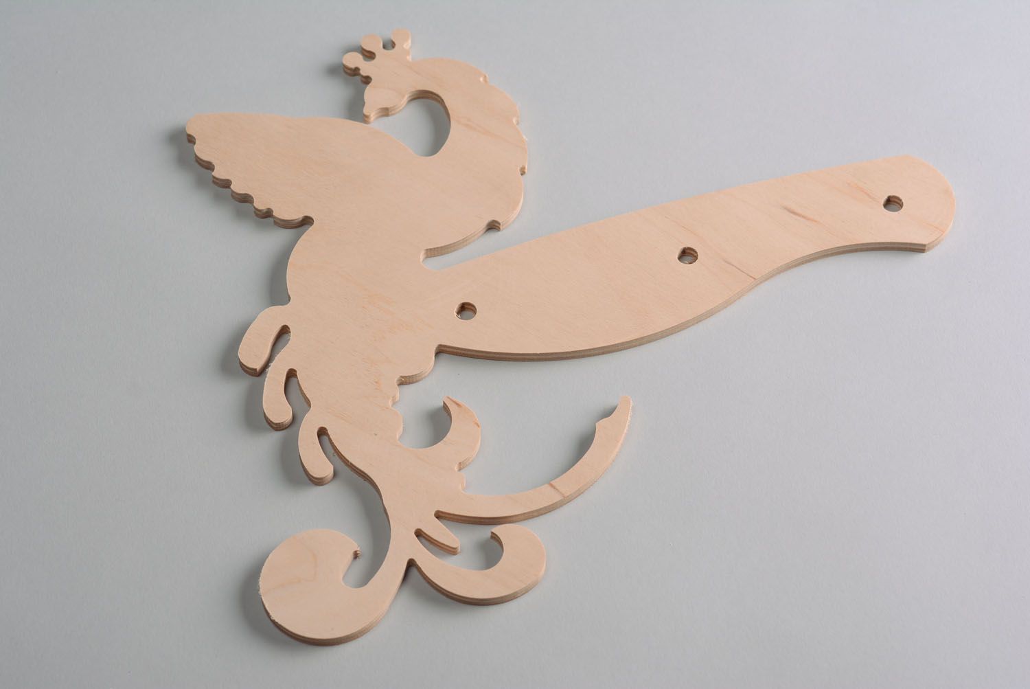 Forme en bois brut Accroche-torchon à décorer Oiseau photo 1