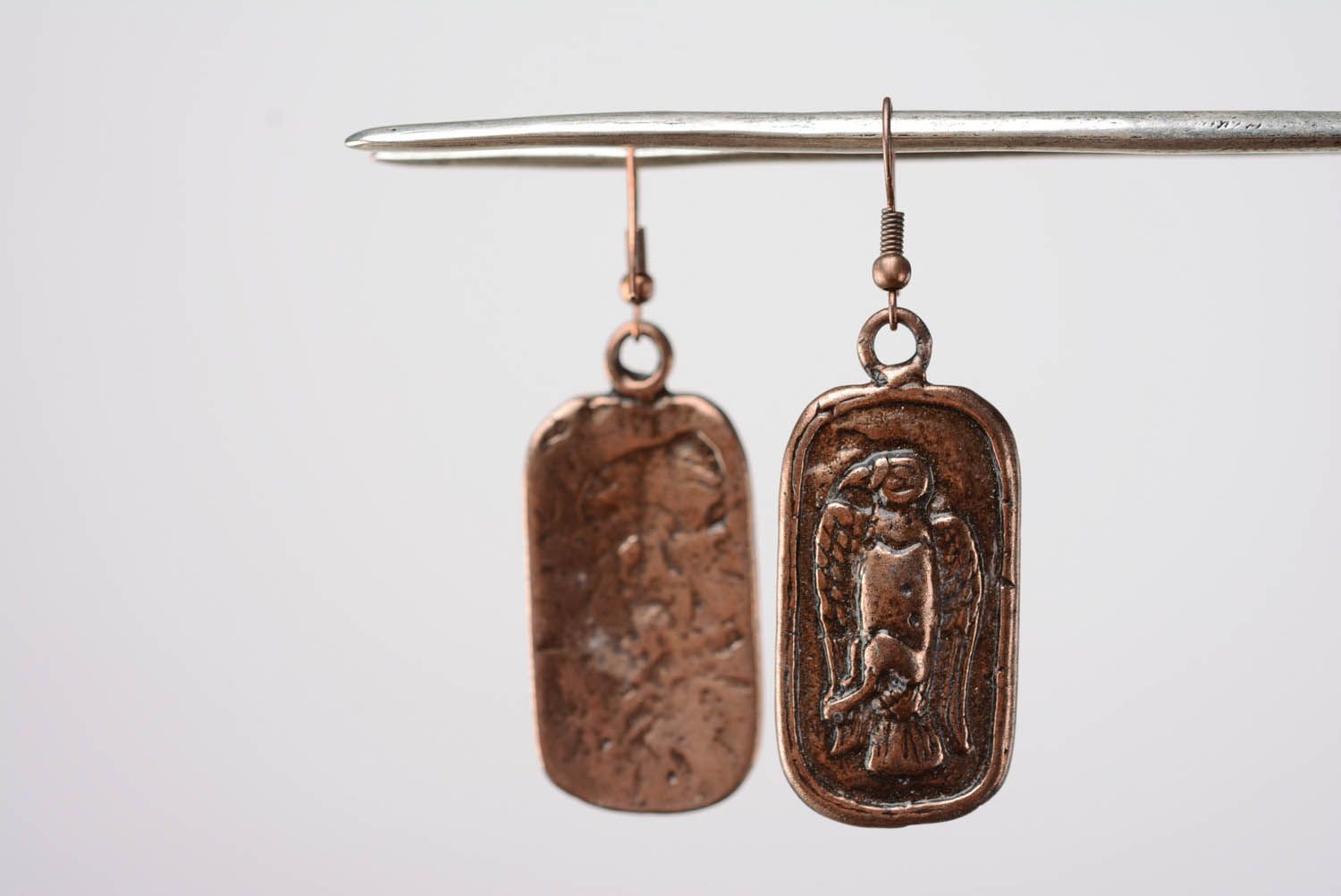 Copper pendant-earrings photo 3