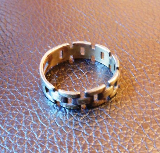 Кольцо в этническом стиле из металла латуни ручной работы авторское Часовой браслет фото 1