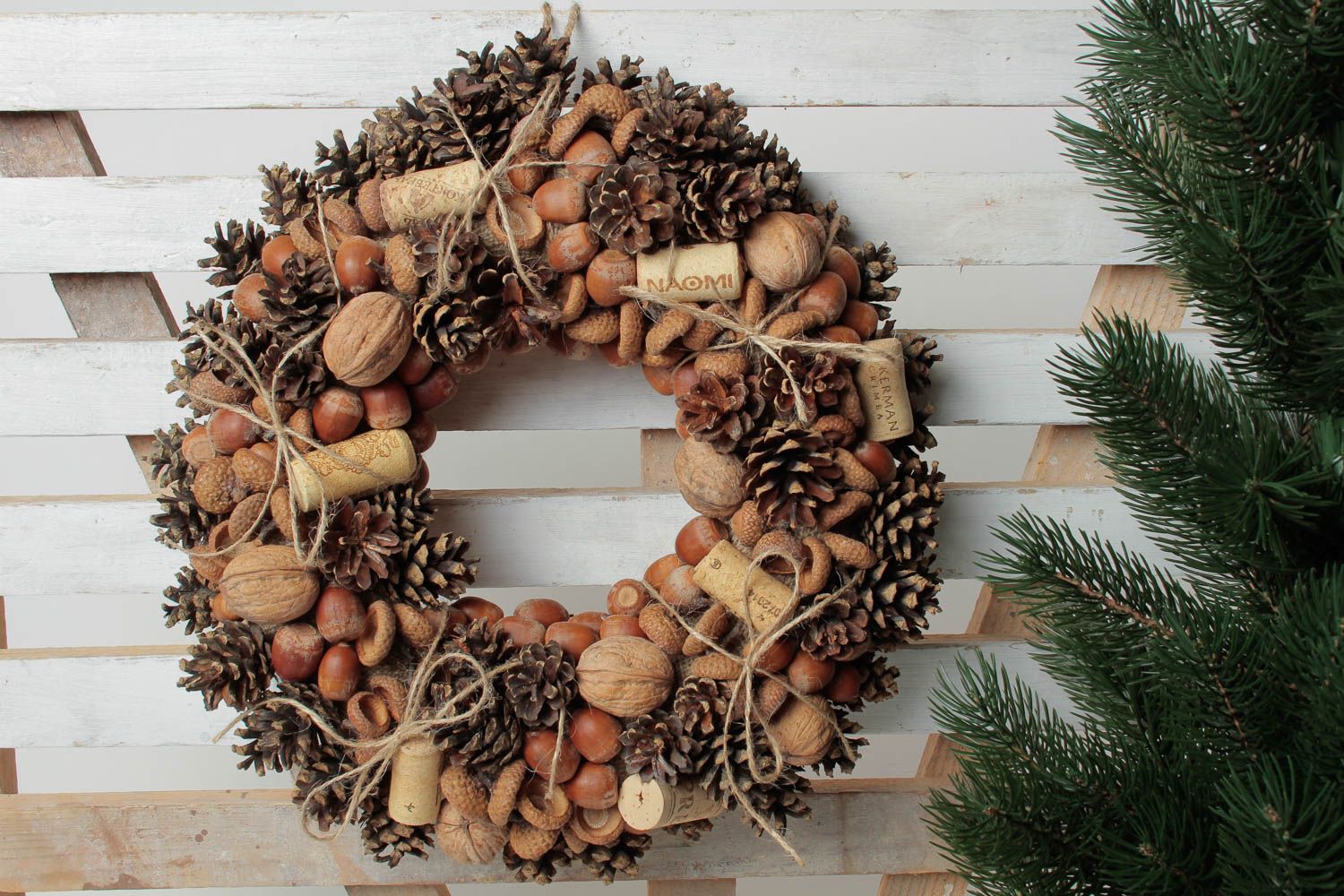 Cute handmade Christmas wreath door wreath wall hanging interior decorating photo 1