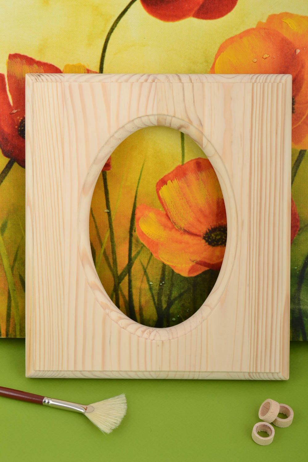 Unusual handmade designer pine wood blank photo frame for painting DIY photo 1