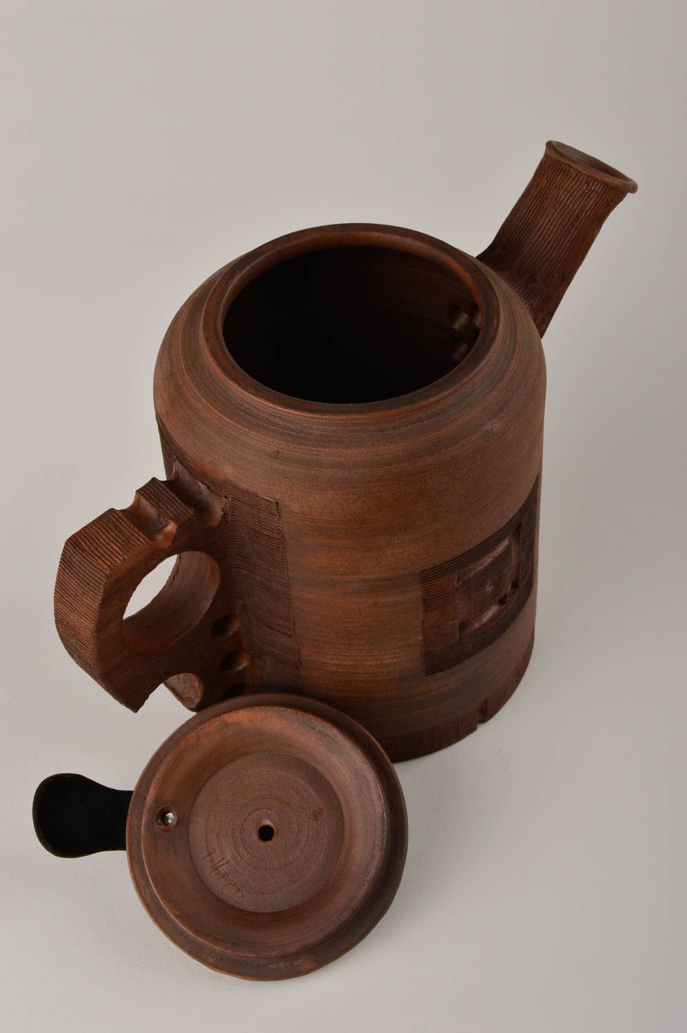 Заварной чайник ручной работы керамический чайник оригинальный глиняная посуда фото 5