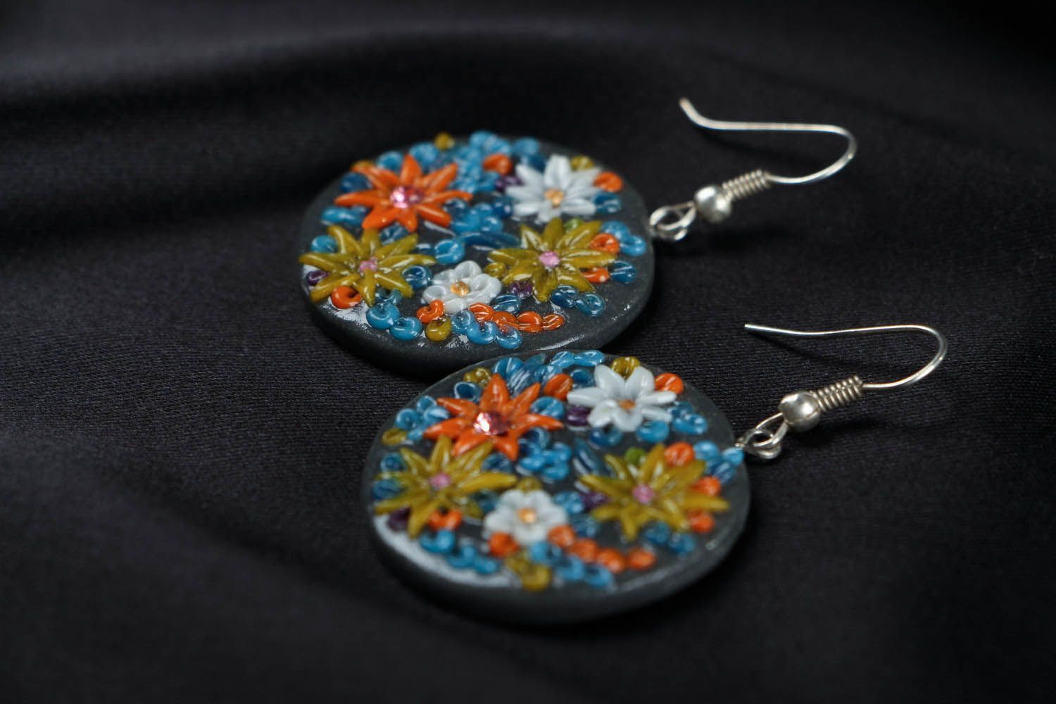 Polymer clay earrings Bouquet photo 2