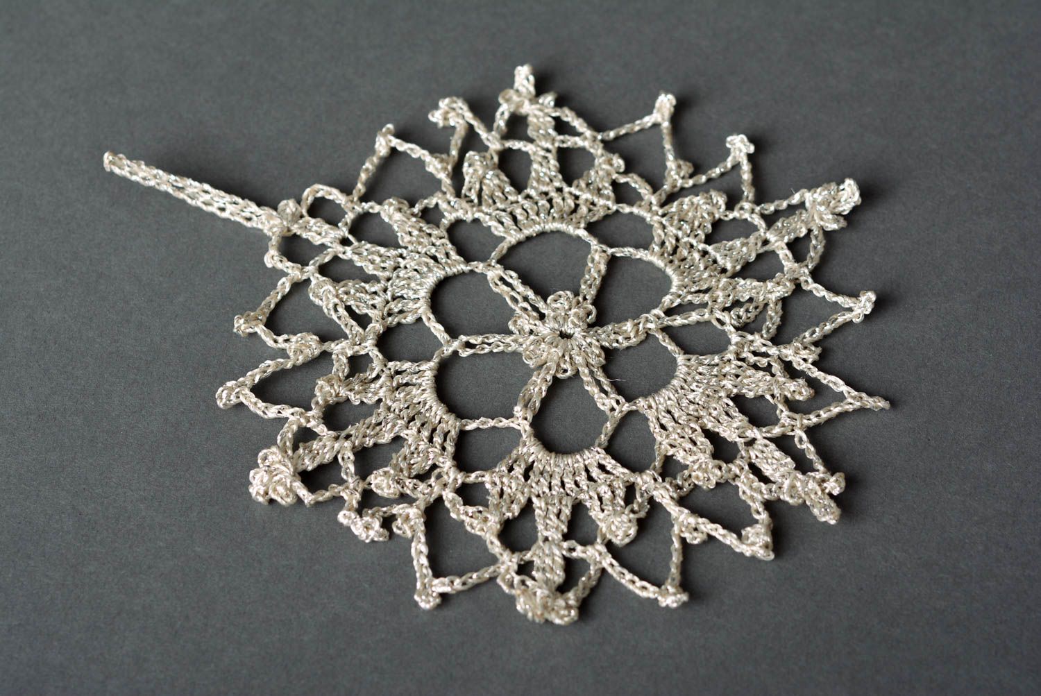Handmade crocheted snowflake Christmas tree decor interior decor ideas photo 5
