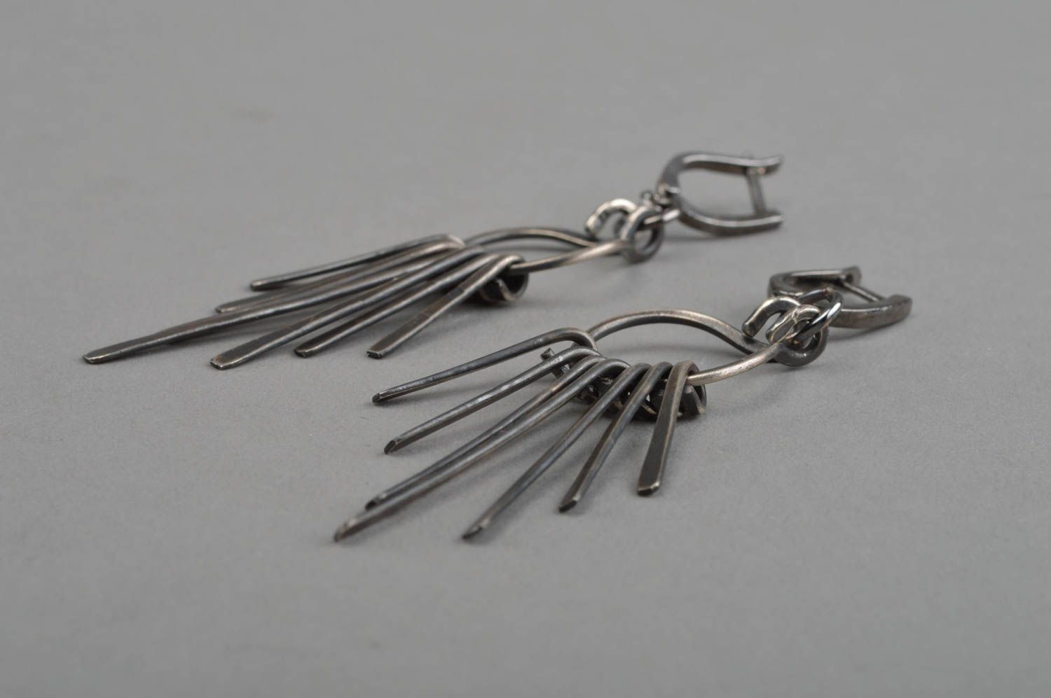 Unusual homemade metal earrings stylsih cupronickel earrings gifts for her photo 3