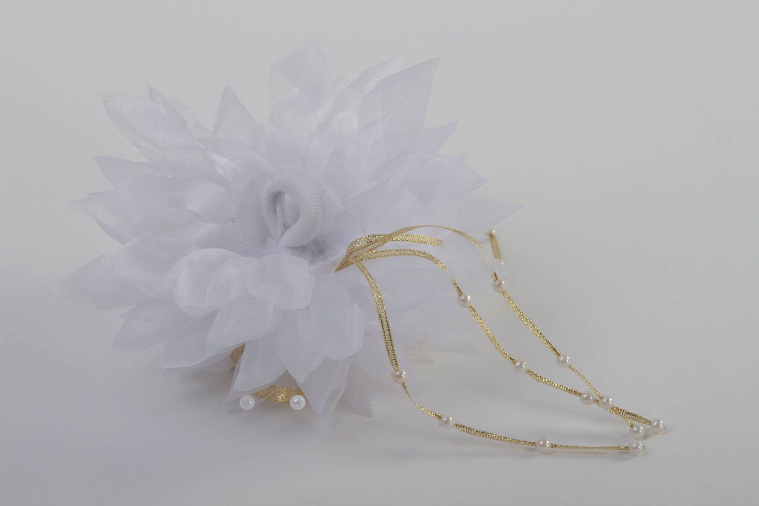 Handmade hair accessories hair scrunchie flower hair tie gifts for children photo 4