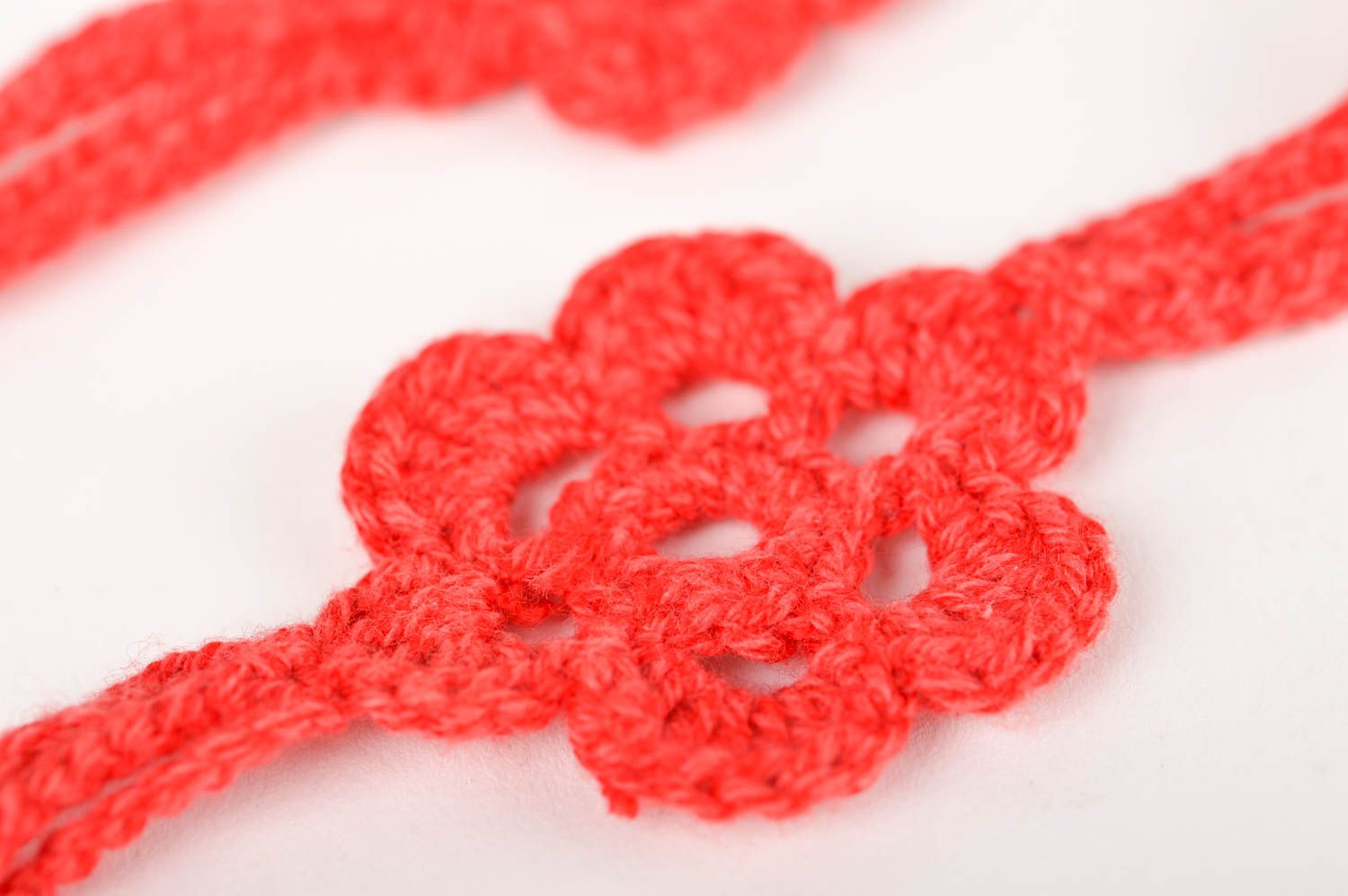 Collier textile Bijou fait main tricoté au crochet Accessoire femme en coton photo 4