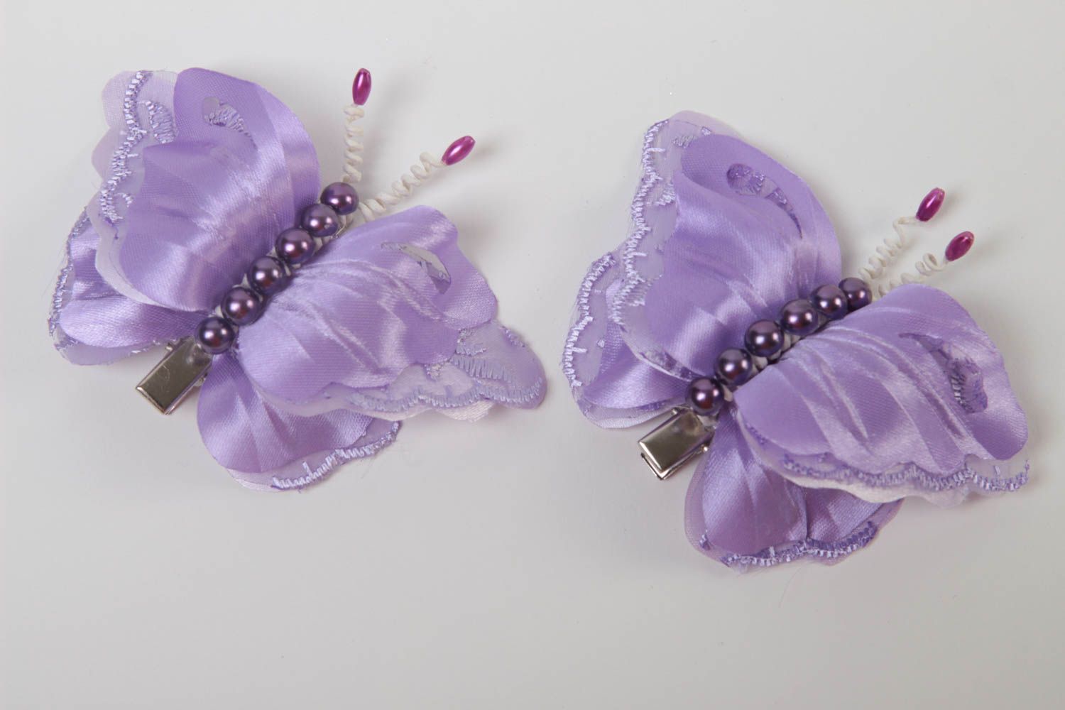 Set of 2 hair clips handmade hair accessories butterfly jewelry gifts for kids photo 2