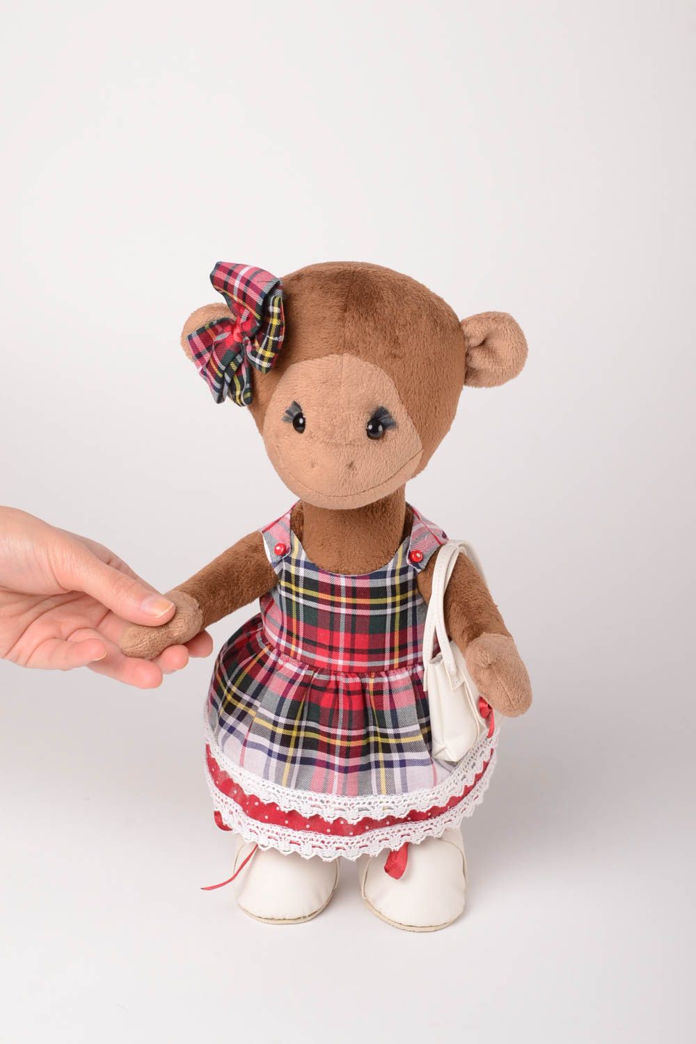 Plüsch Affe handmade nettes Stoff Kuscheltier originelles Geschenk für Kinder foto 2