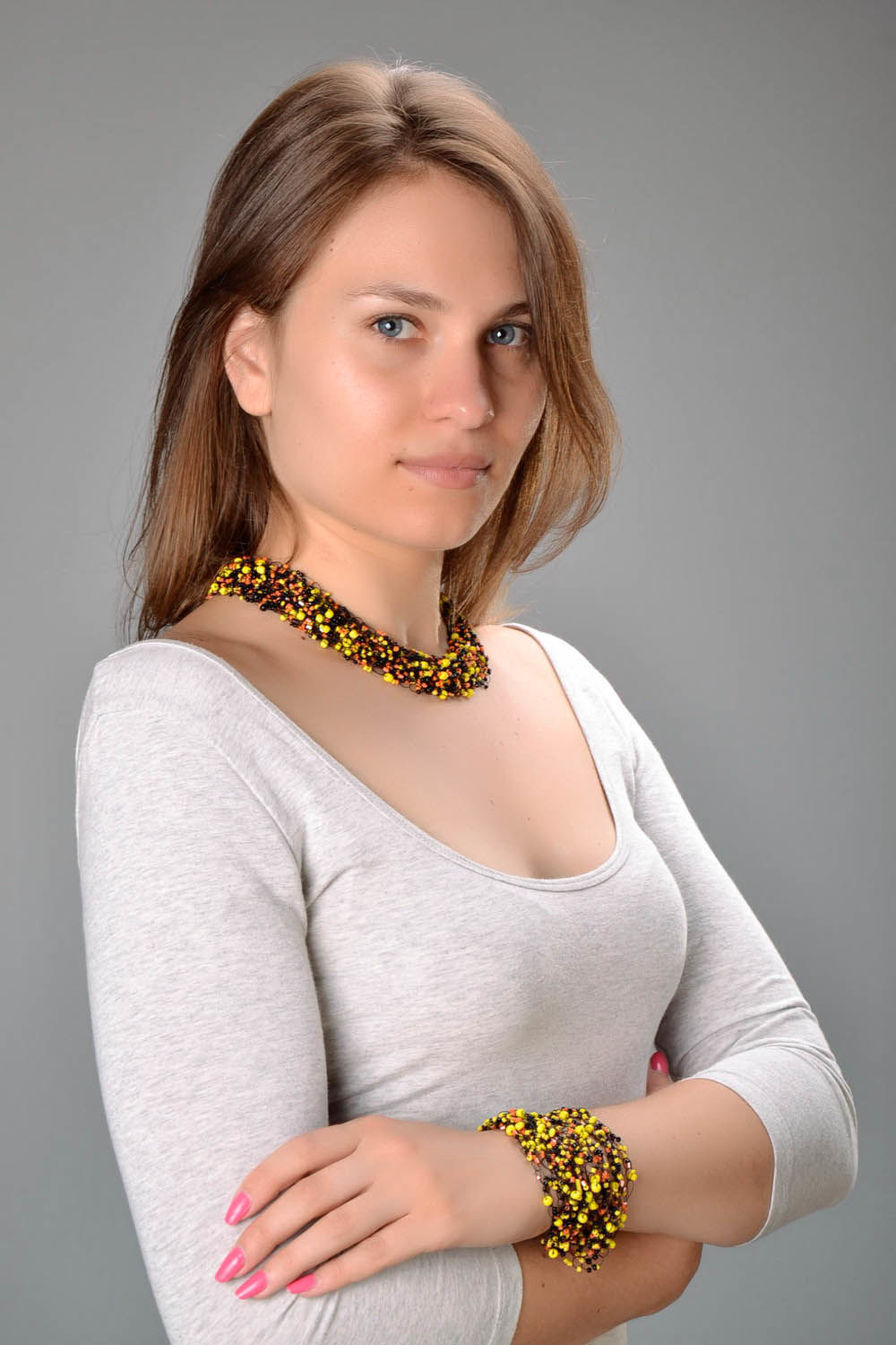 Parure de bijoux : collier et bracelet de perles de rocaille  photo 5