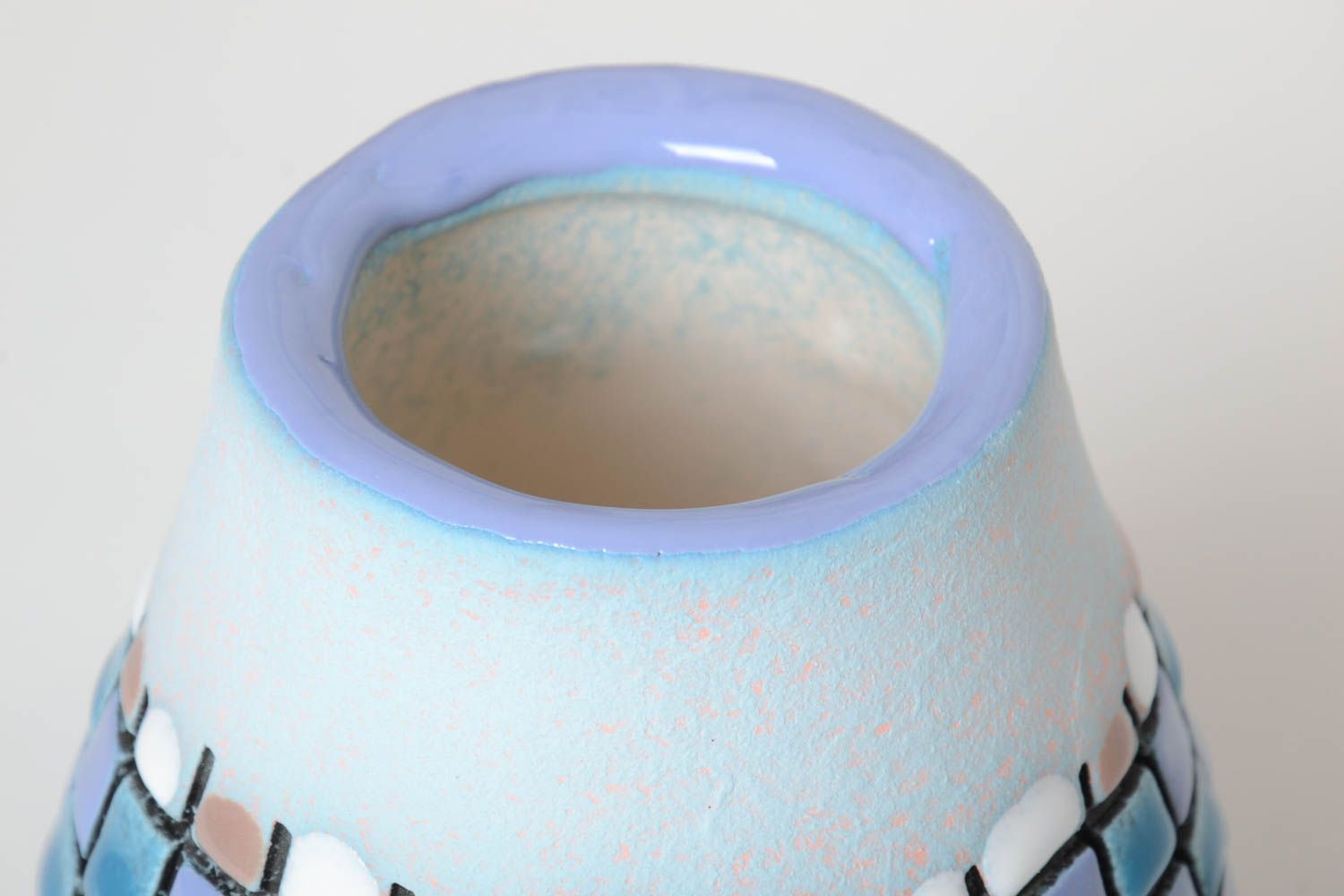Vaso in semi-porcellana fatto a mano vaso in ceramica dipinto con pigmenti foto 3