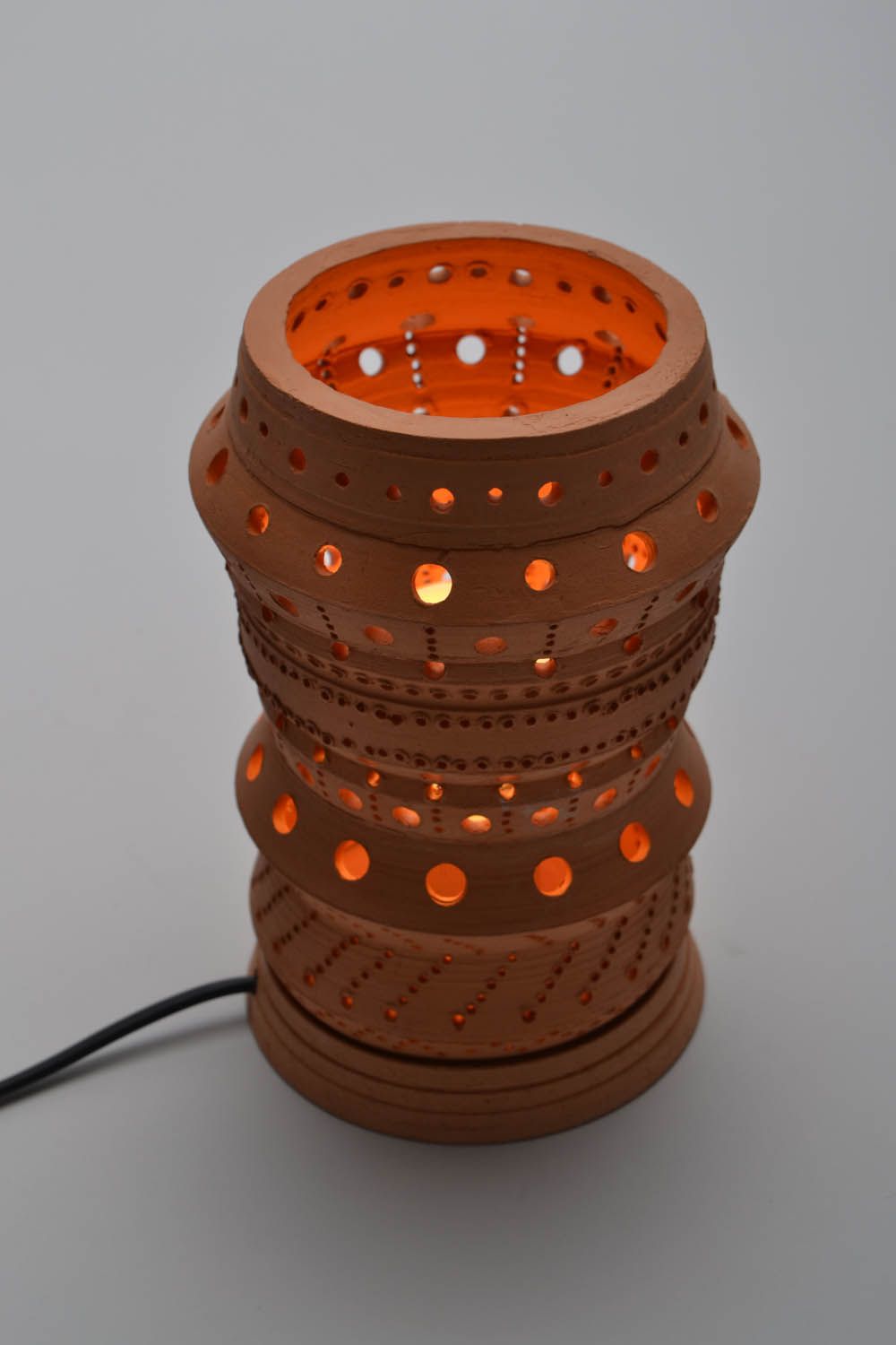 Lampadario in ceramica fatto a mano lampada da tavolo idea regalo romantico foto 4