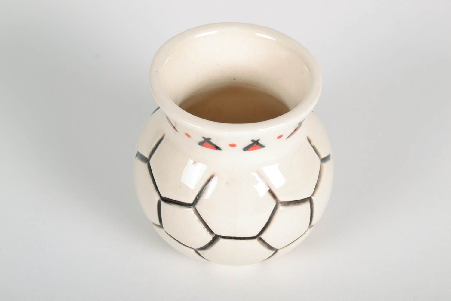 3-inch ceramic vase in the shape of soccer ball 0,26 lb photo 5
