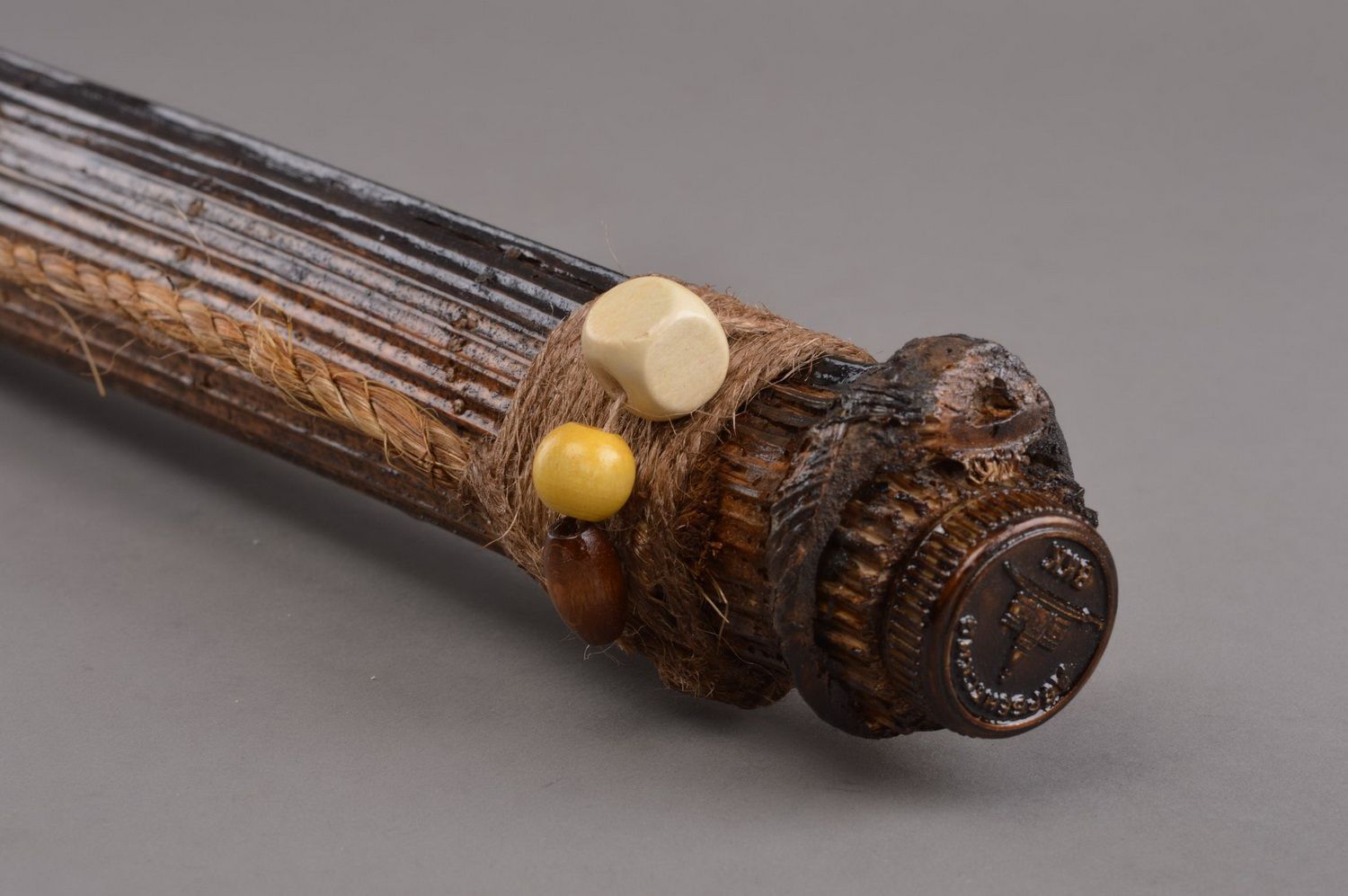 Bâton de pluie artisanal instrument de musique original cadeau fait main photo 3