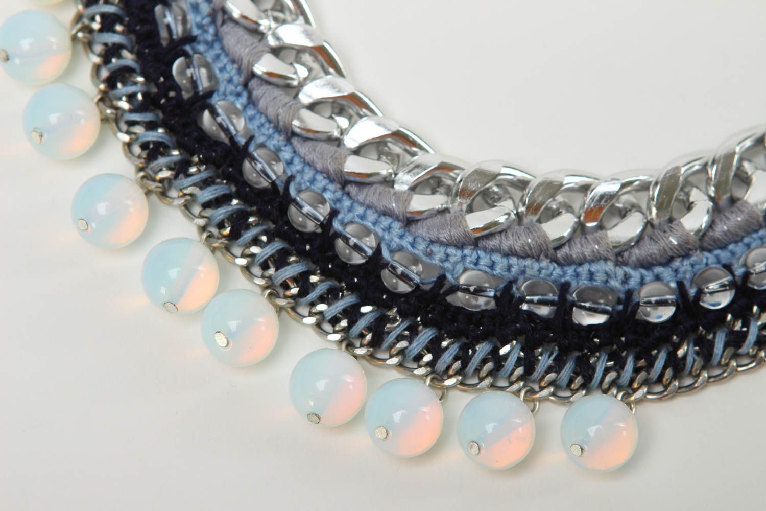 Handmade chain necklace modern necklace handmade accessories stylish jewelry photo 3