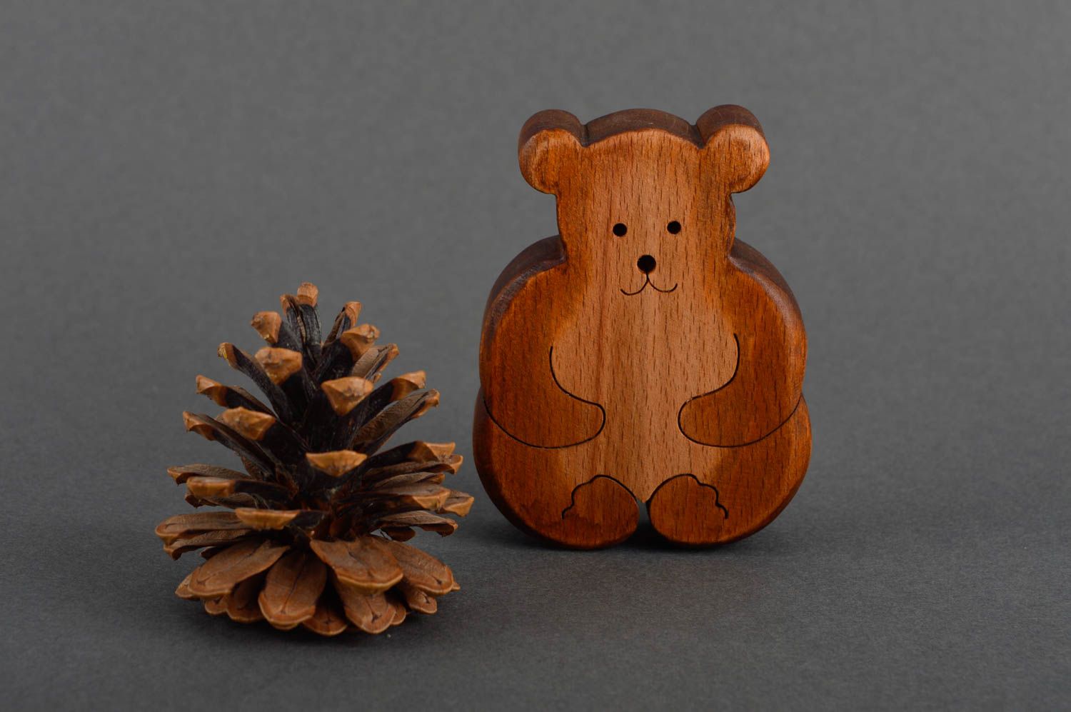 Handmade Spielzeug Holz Geschenk für Kinder Spielzeug aus Holz kleiner Bär foto 1