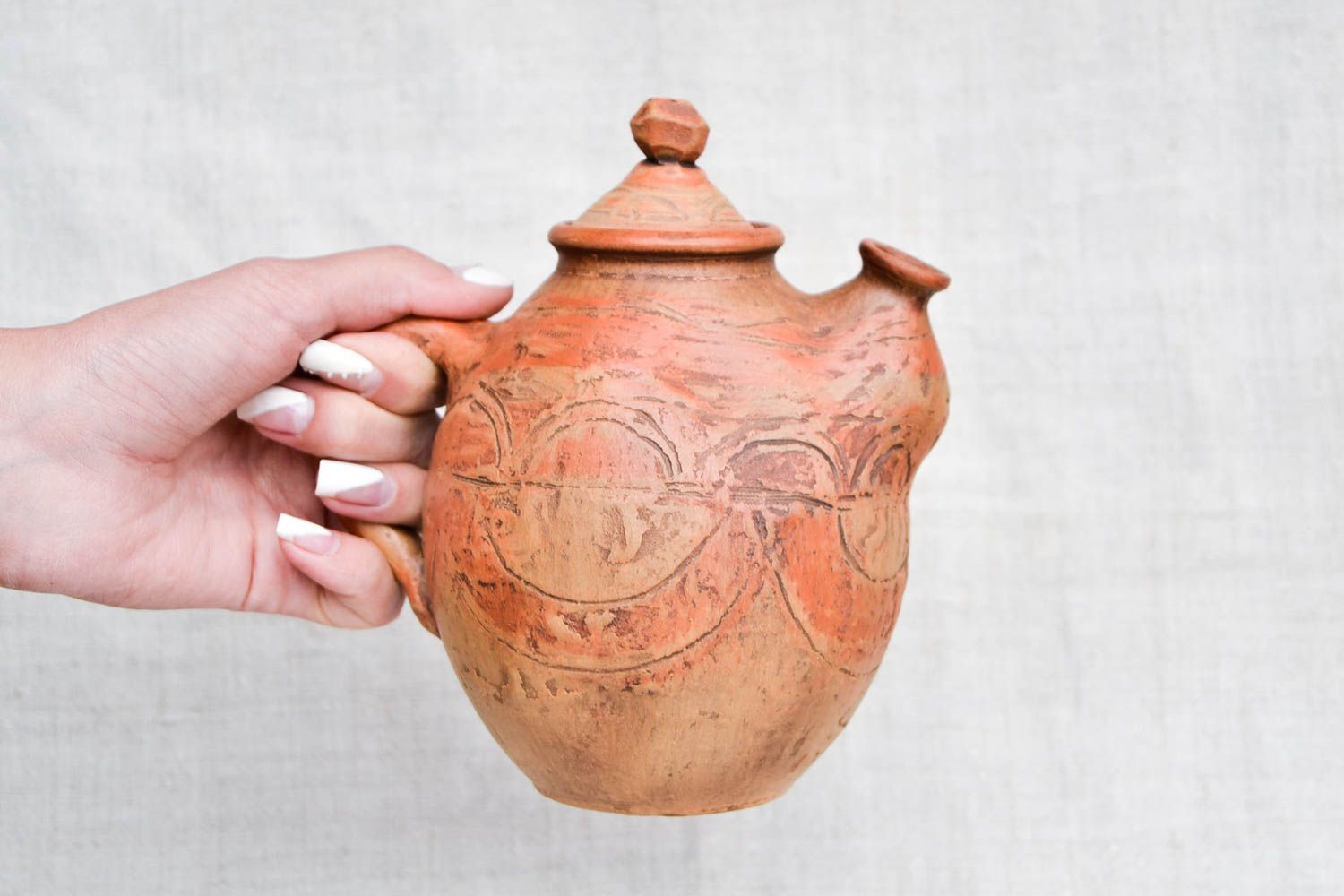 Keramik Teekanne handgefertigt Küchen Dekor originell Keramik Geschirr bunt 1 L foto 2