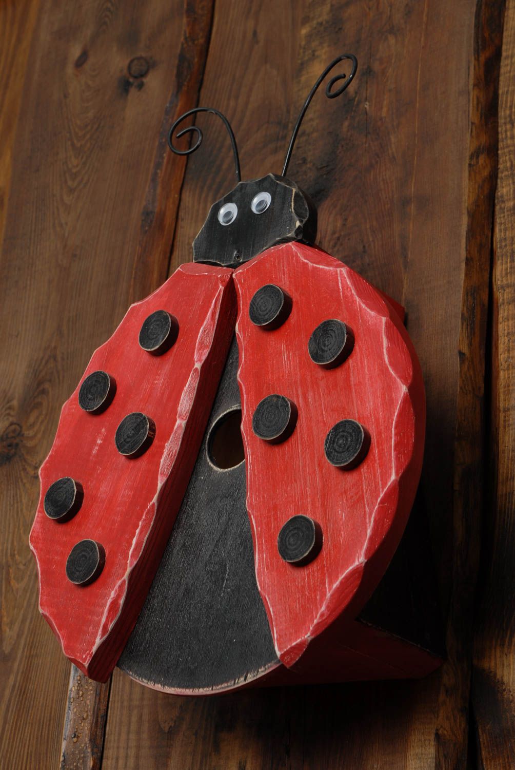 Handmade birdhouse in the shape of ladybird photo 4
