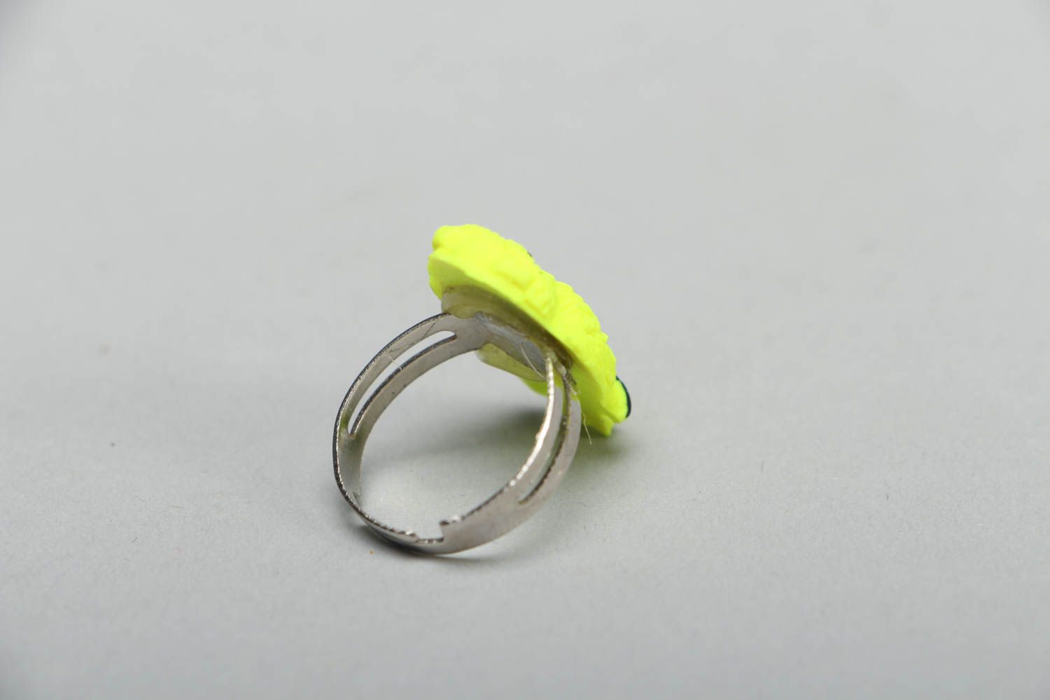Gelber Ring handmade Eule foto 2