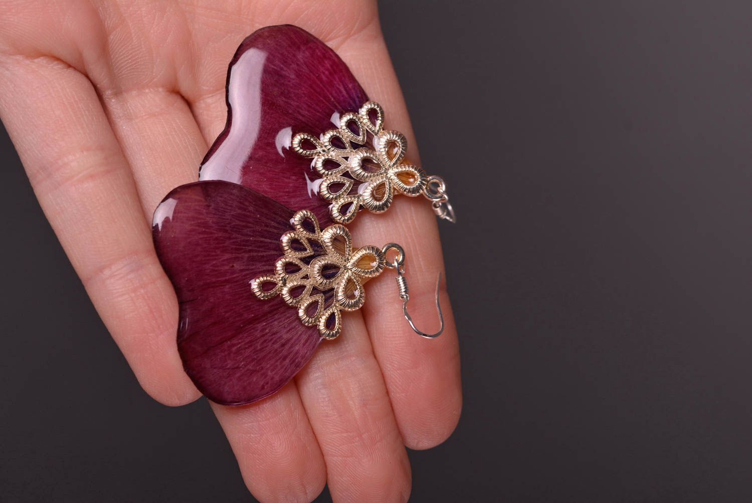 Handmade bijouterie botanic earrings stylish earrings with charms gift for girl photo 2