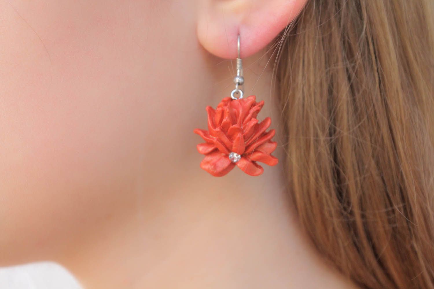 Earrings made ​​of polymer clay Corals photo 5