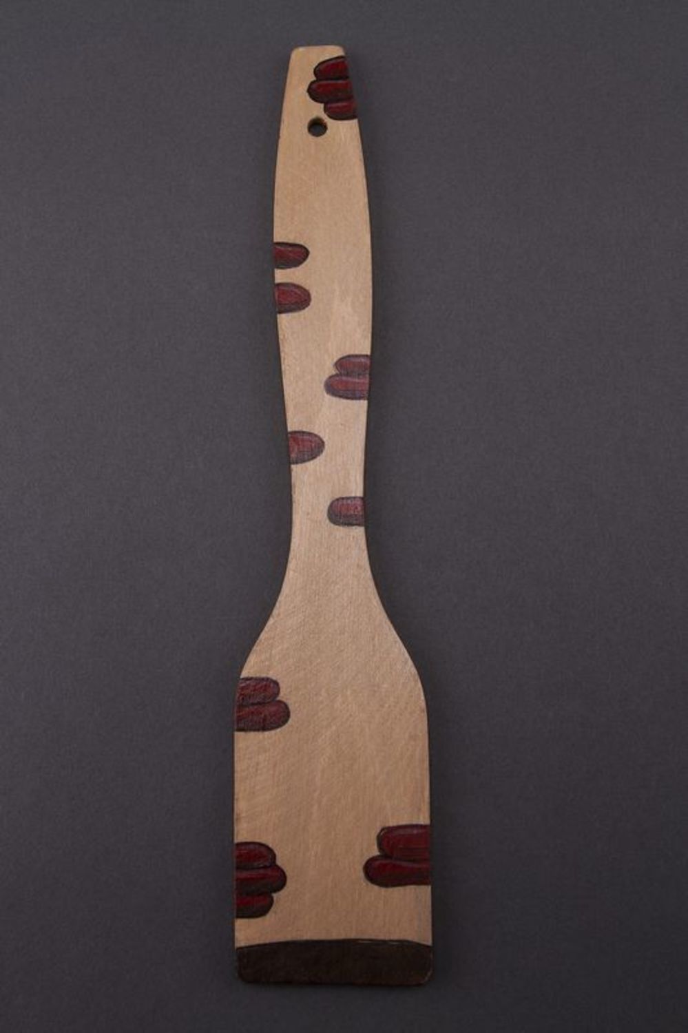 Wooden kitchen spatula with painting  photo 5