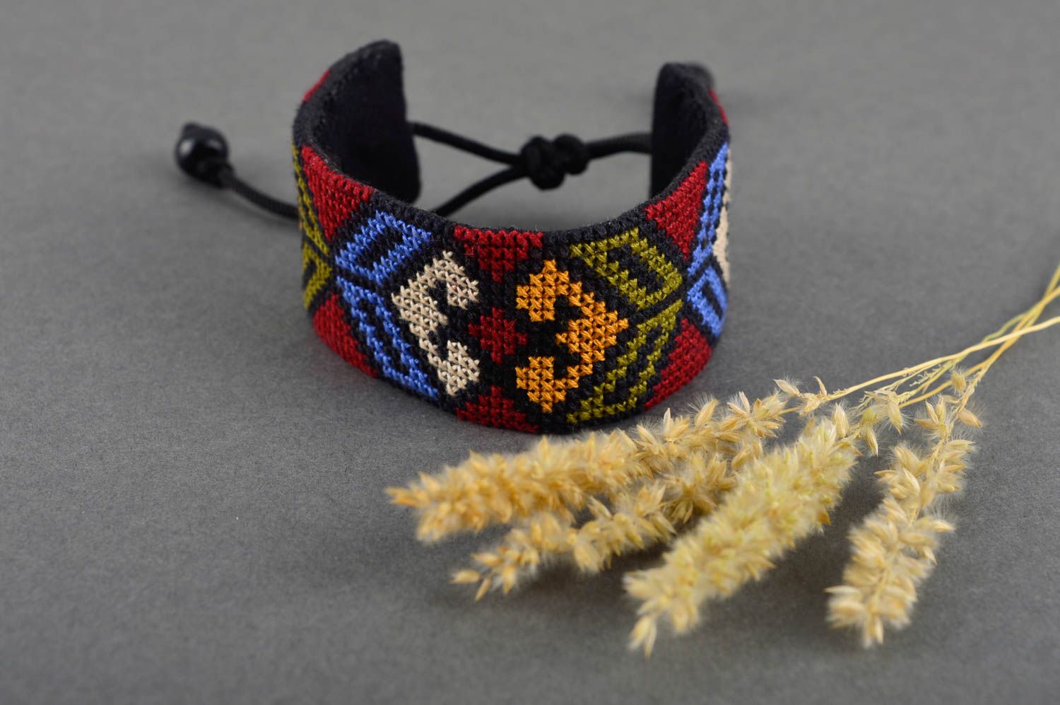 Pulsera étnica hecho a mano accesorio para mujeres bordado regalo original foto 1