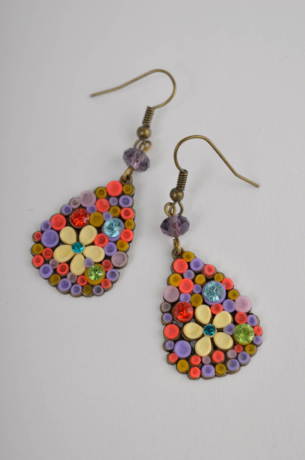 Handmade trendy bright earrings unusual stylish earrings cute jewelry photo 4