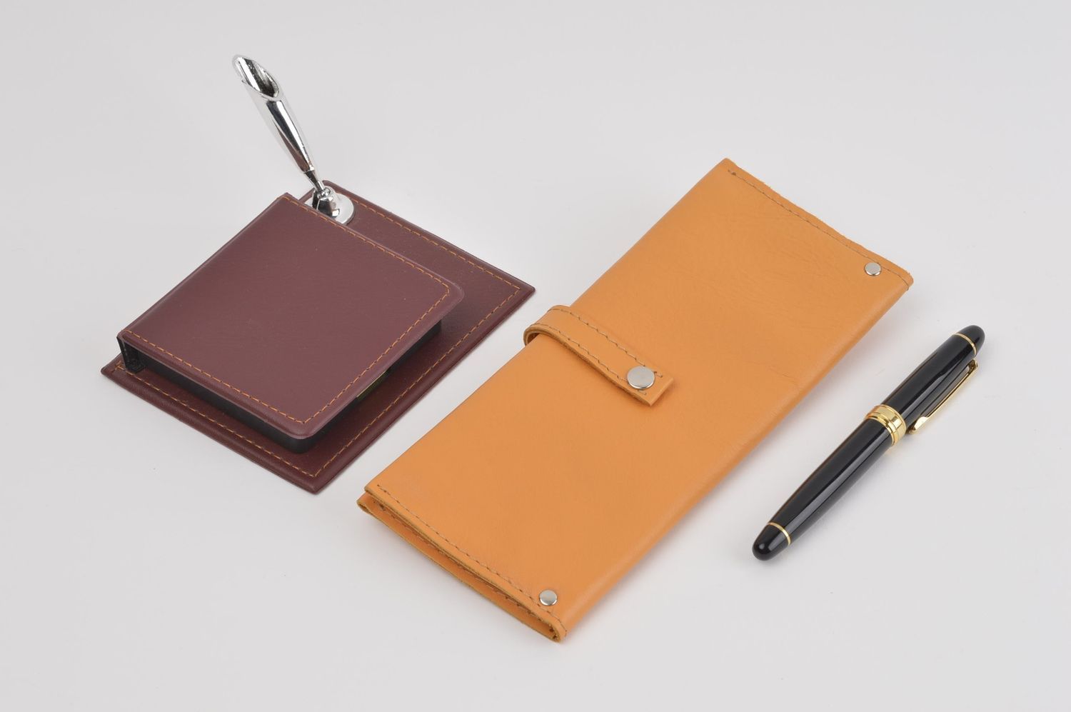 Handmade designer yellow wallet unusual leather wallet purse for women photo 1