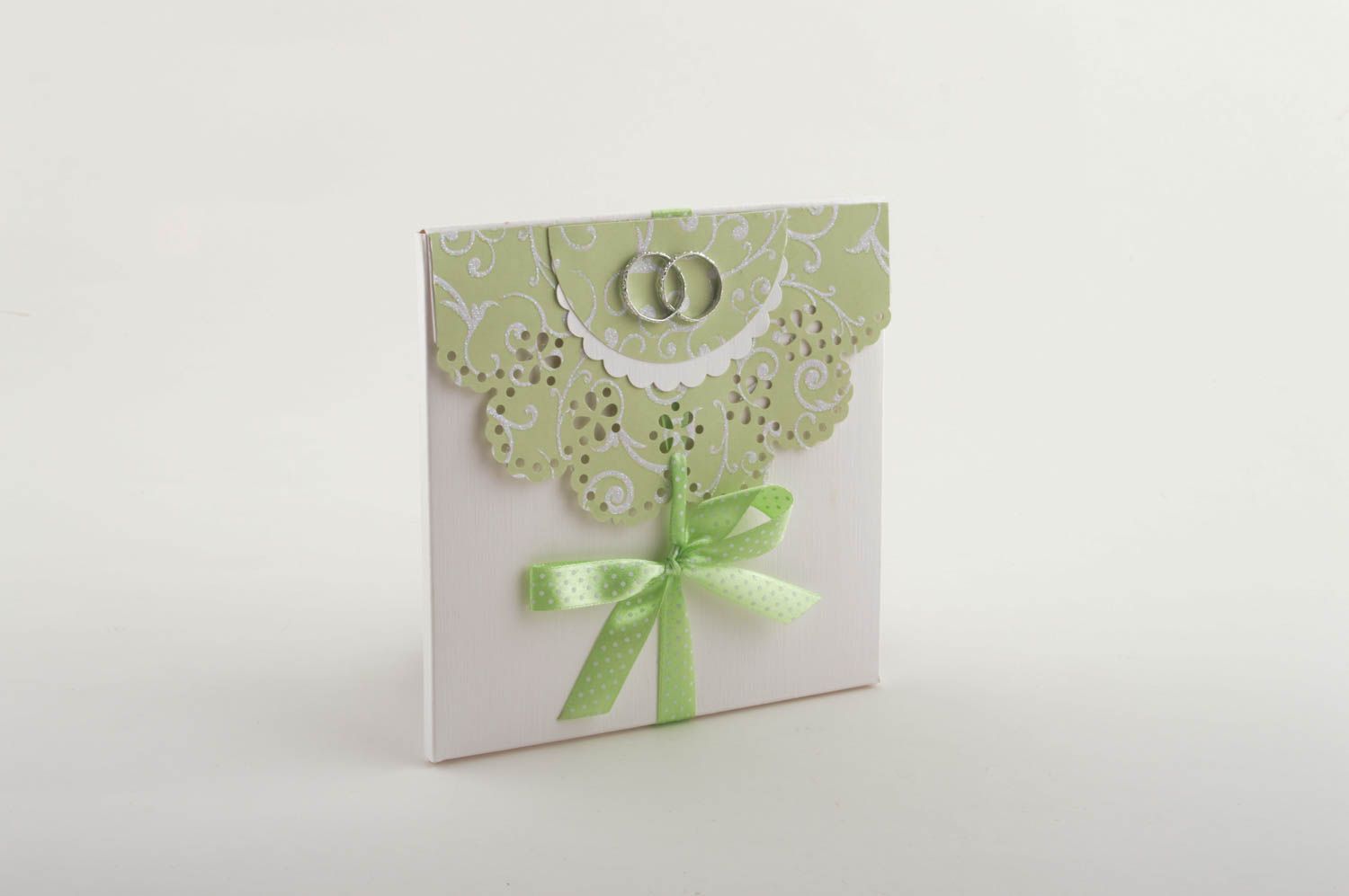 Enveloppe fait main carrée Enveloppe design papier ruban de mariage Idée cadeau photo 5