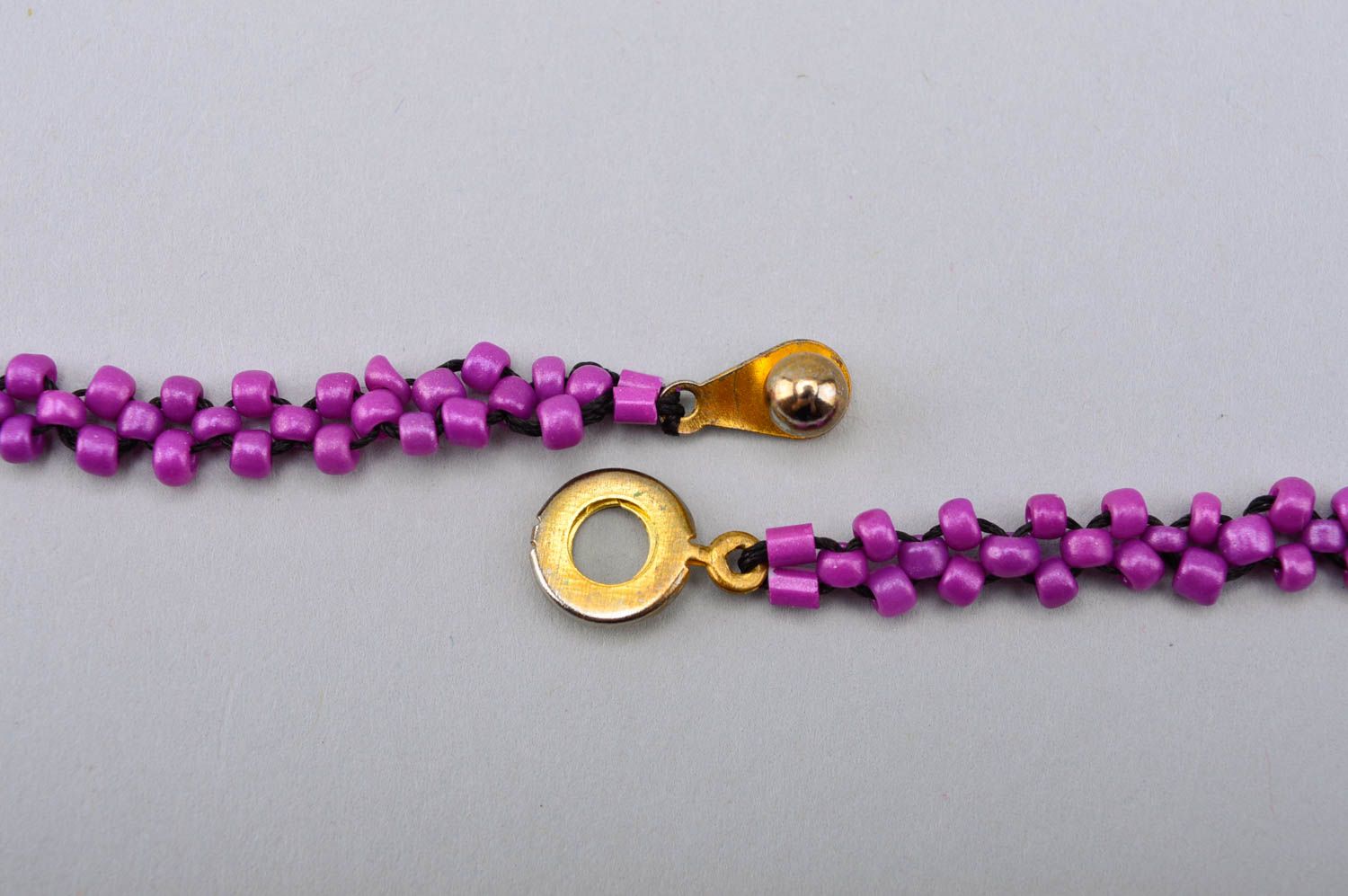 Collier en perles de rocaille Bijou fait main long violet Cadeau pour femme photo 5
