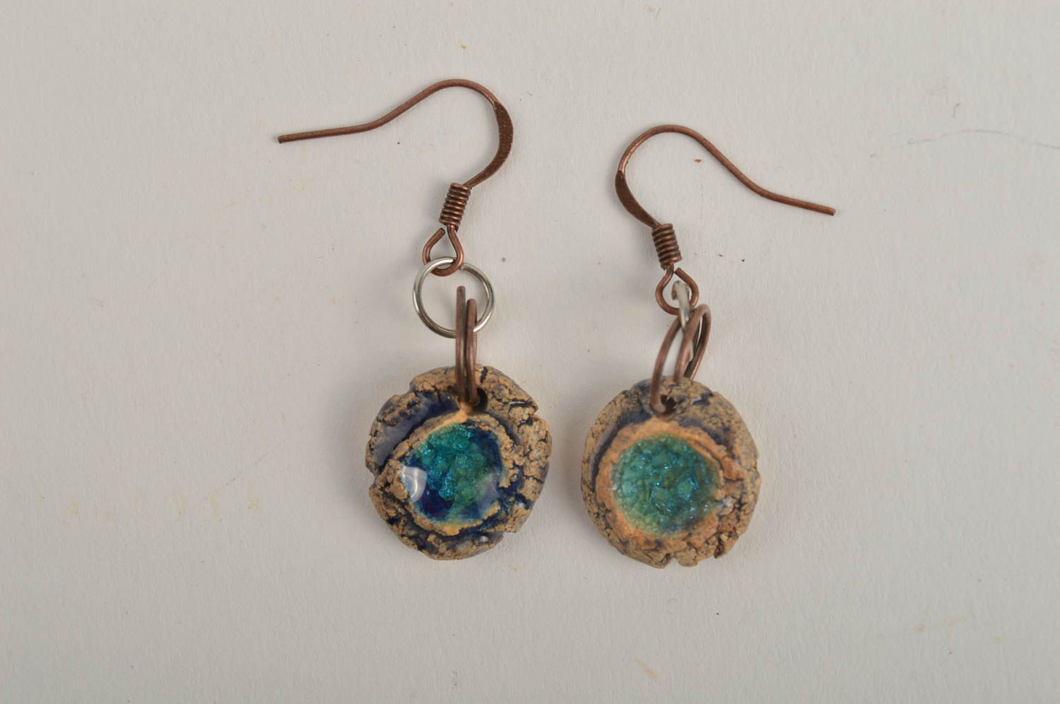 Unusual handmade ceramic earrings pottery works beautiful jewellery gift ideas photo 3