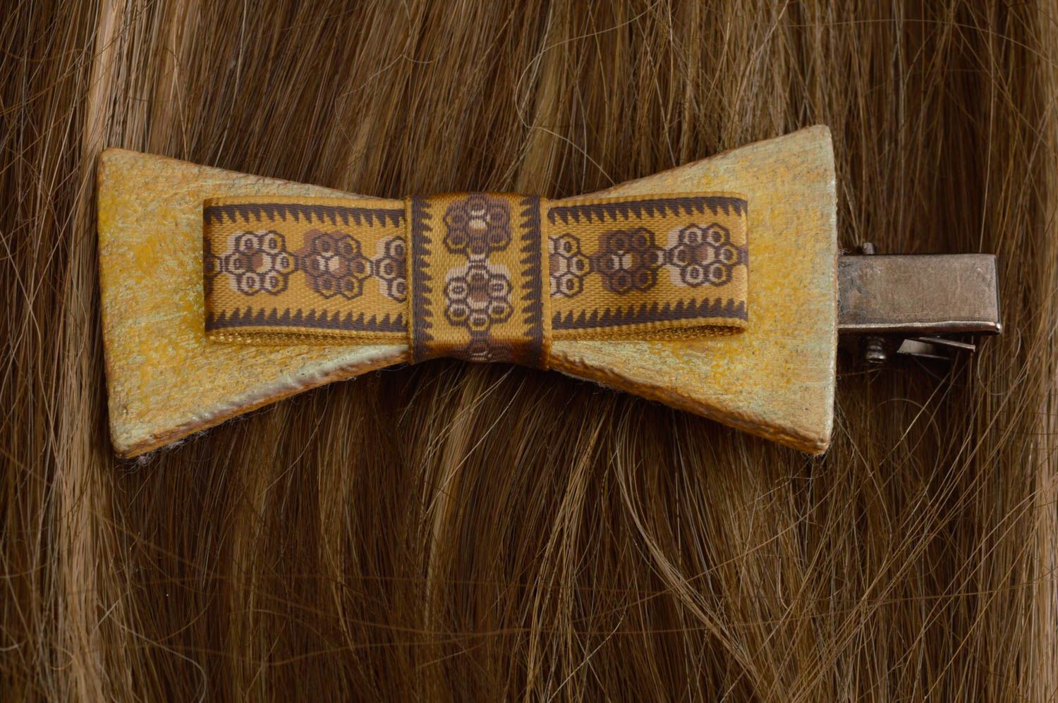 Handgemachter Schmuck Haar Spange aus Porzellan Schleifen Haarspange bemalt foto 1