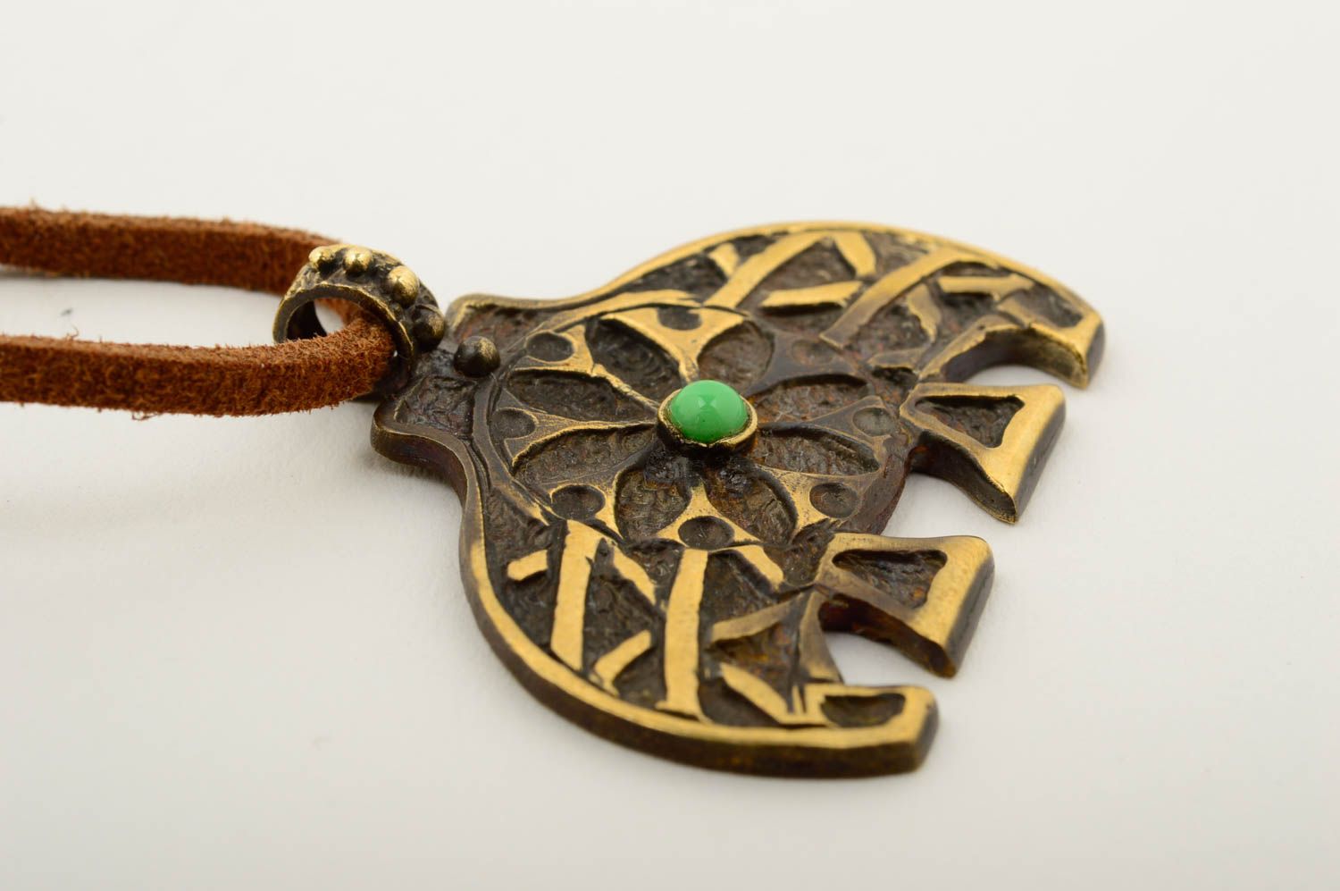 Украшение ручной работы кулон на шею украшение из бронзы с натуральным камнем фото 4