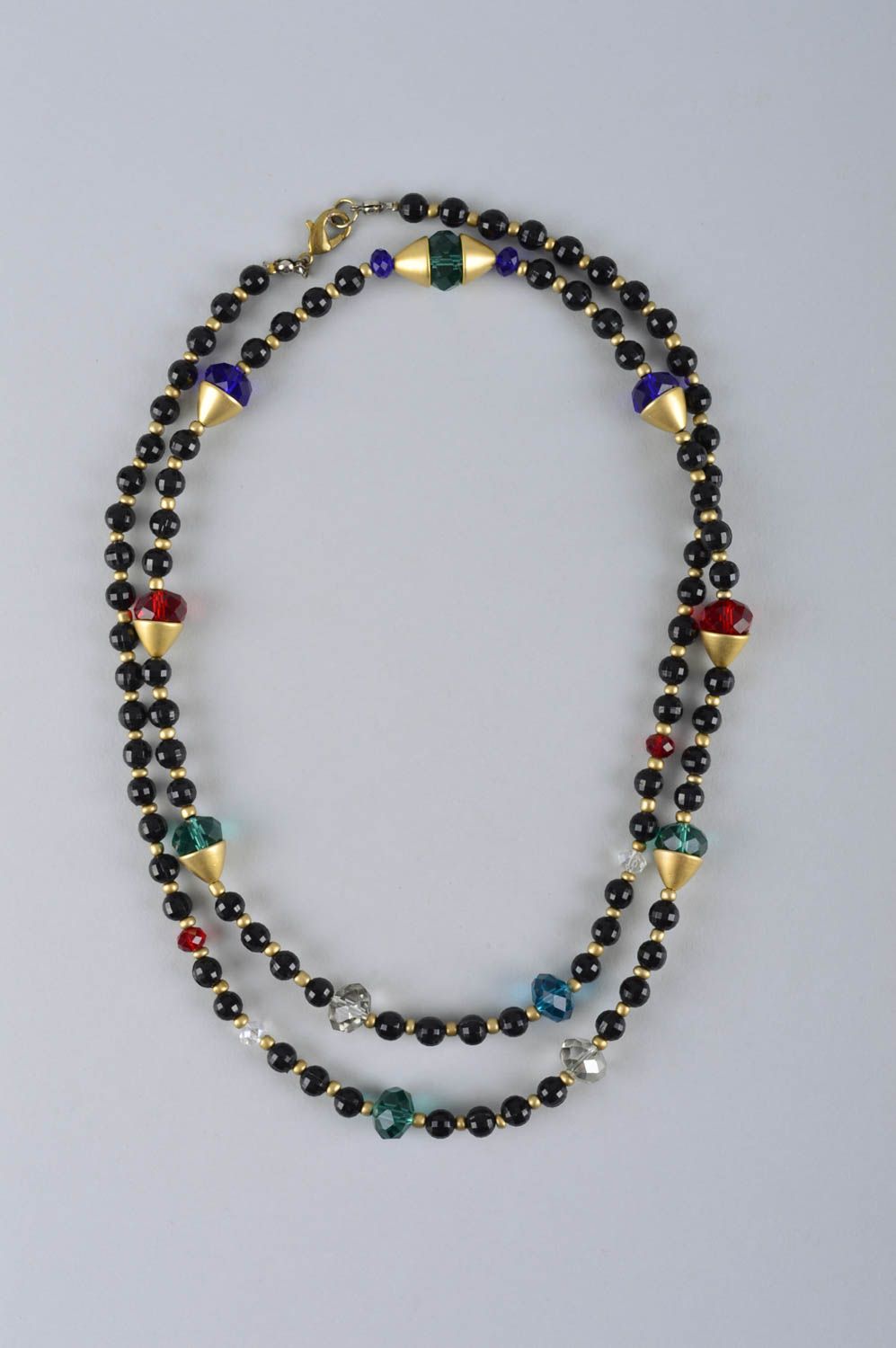 Handmade Frauen Accessoire Designer Schmuck Halskette für Frauen schwarz schön foto 2