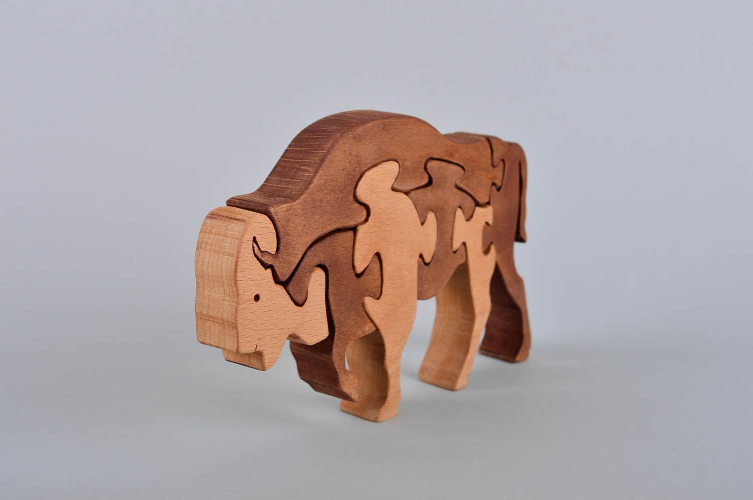  Развивающая игрушка ручной работы детская головоломка пазлы для детей бизон фото 3