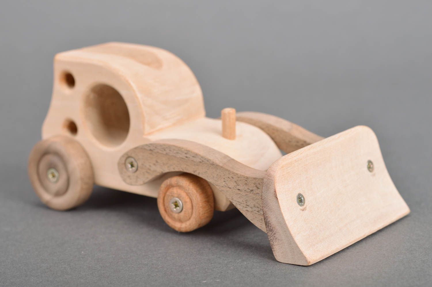 Unusual handcrafted wooden toy car for boys eco friendly Snow Removal Machine photo 2