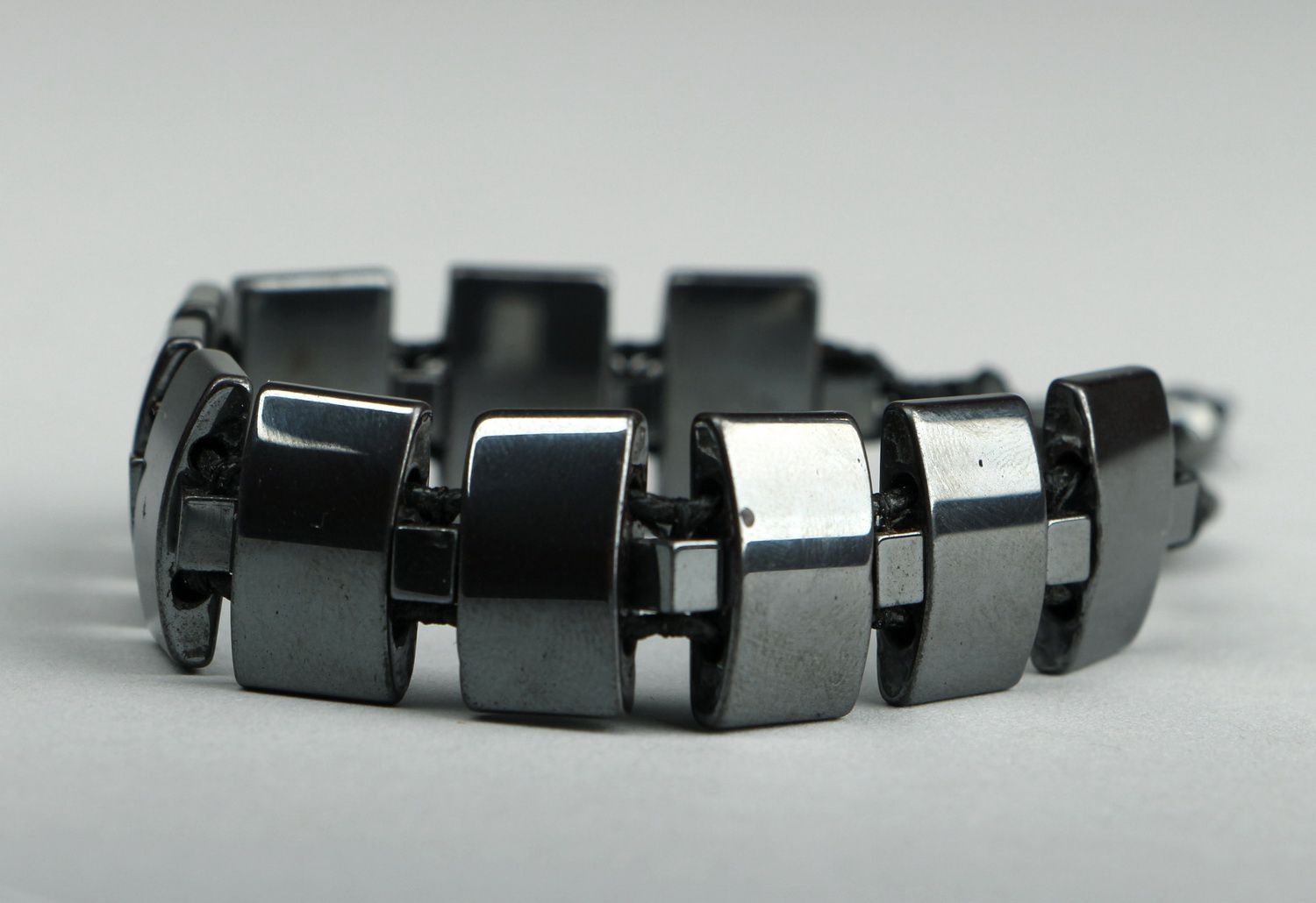 Bracelet with hematite beads photo 1