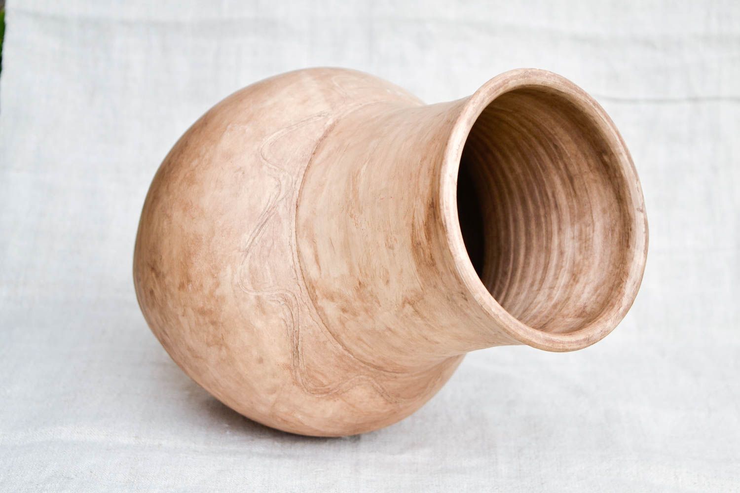Vajilla de cerámica hecha a mano jarro de barro utencilio de cocina decorado foto 3