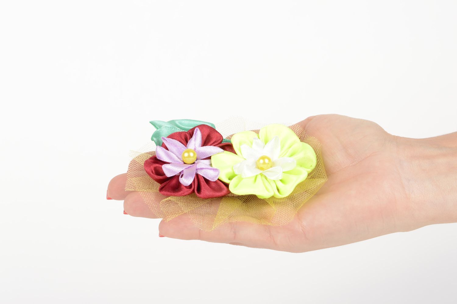 Handmade hair accessory hair clip flowers for hair hair jewelry unique gifts photo 5