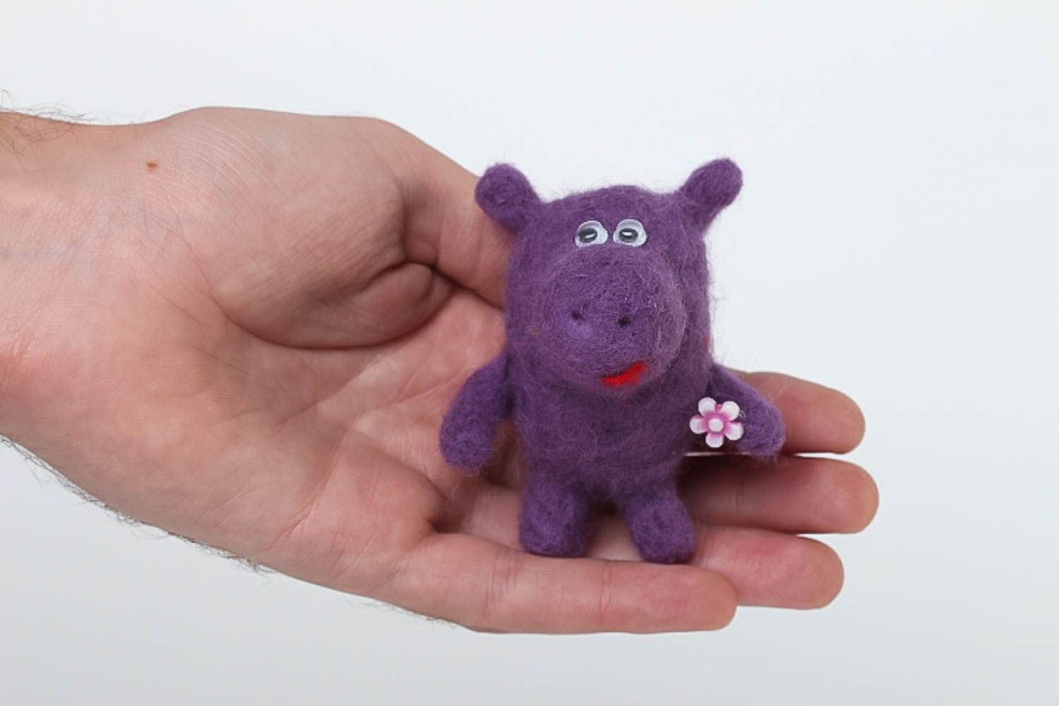 Muñeco de fieltro hecho a mano juguete original peluche para niños Hipopótamo foto 5