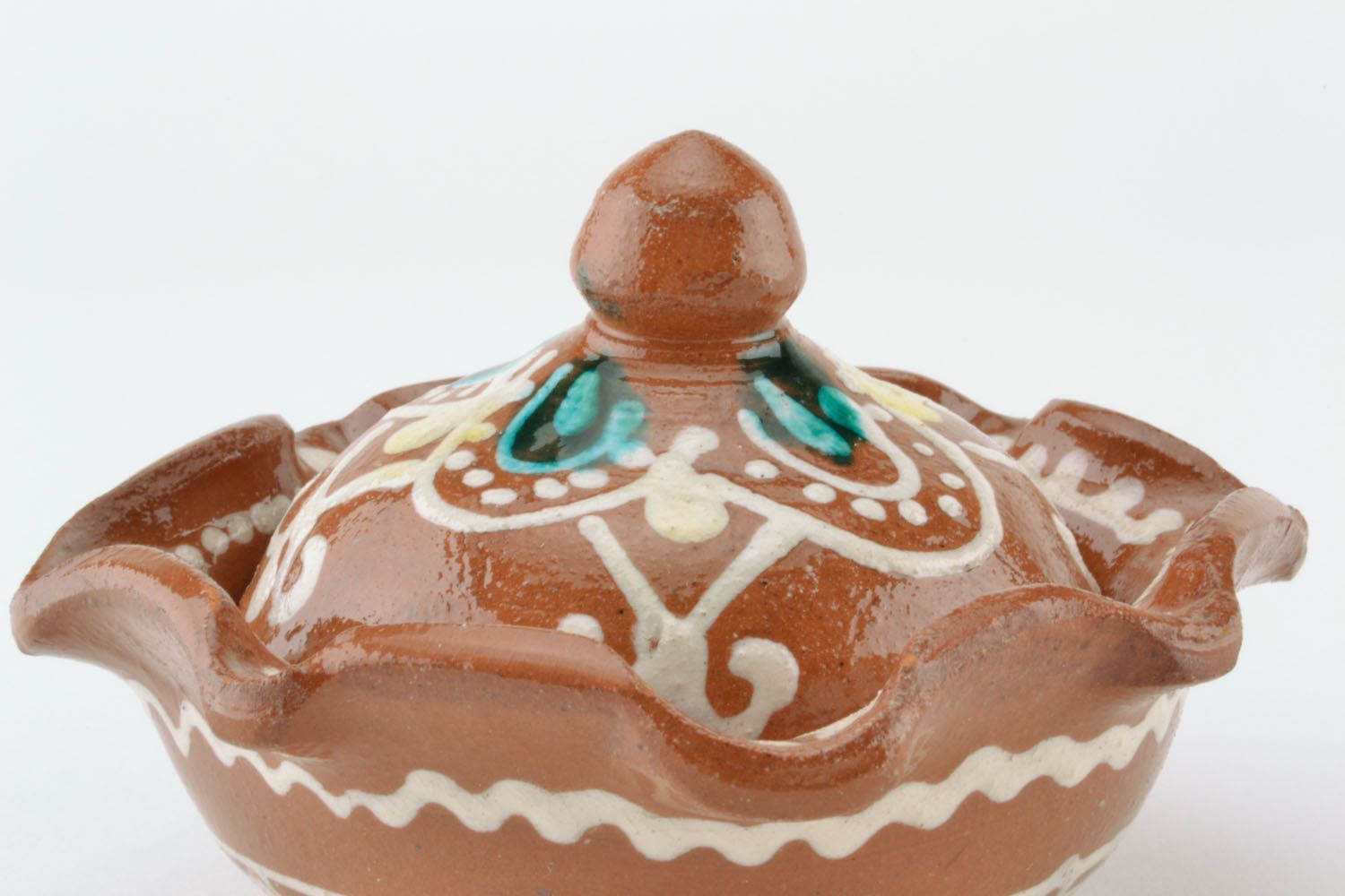 Pote de cerâmica pintado artesanal  foto 3